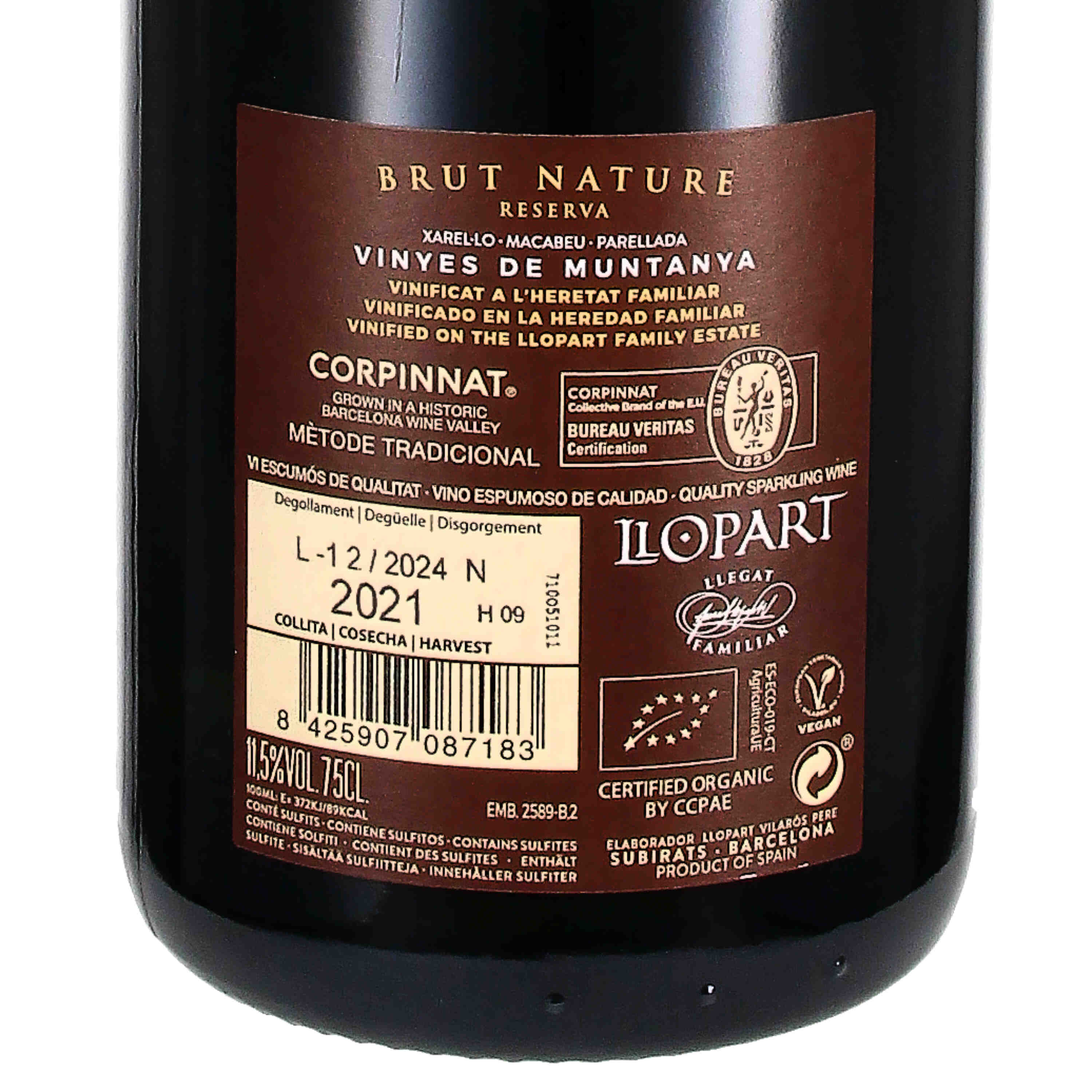 Corpinnat brut nature Reserva 2021 (bio)