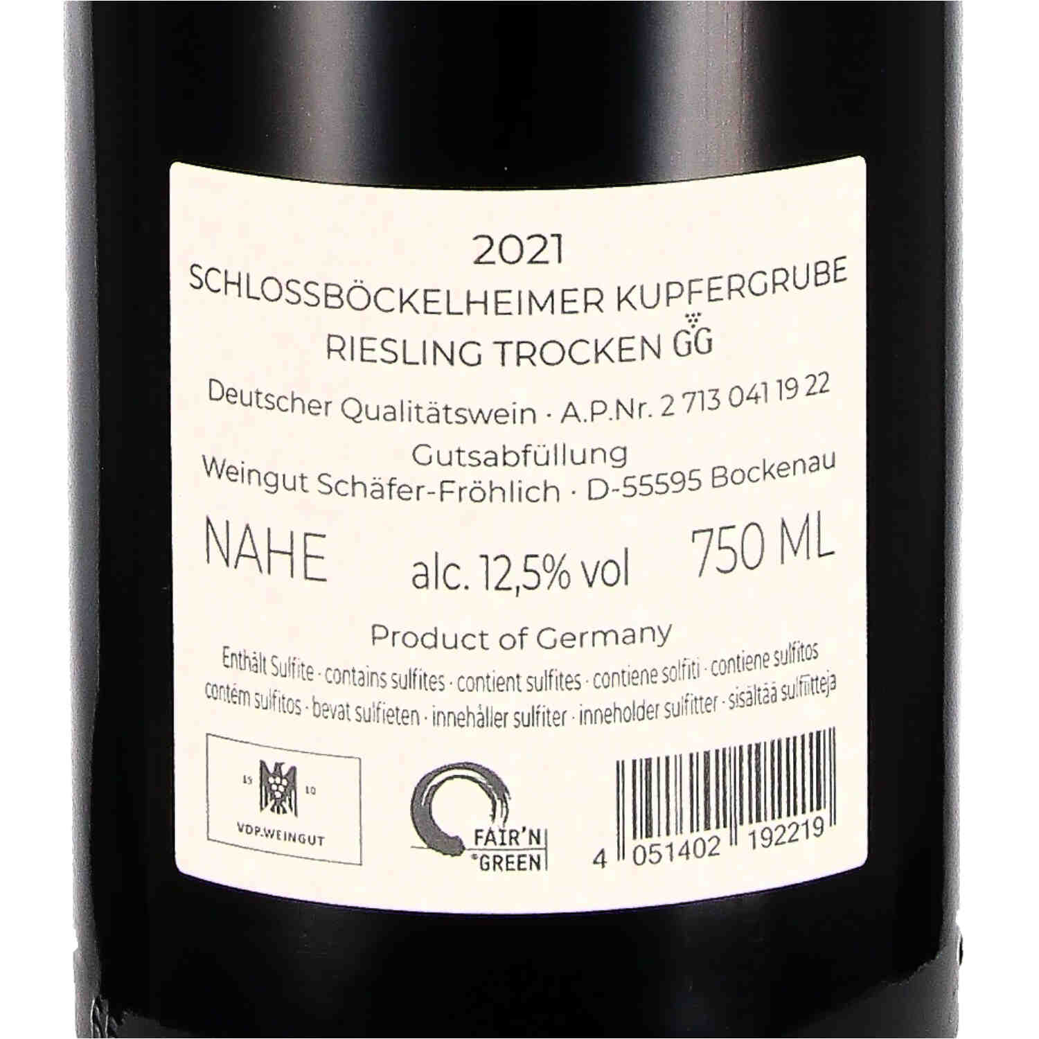 Kupfergrube Riesling Grosses Gewächs  2021 QW
