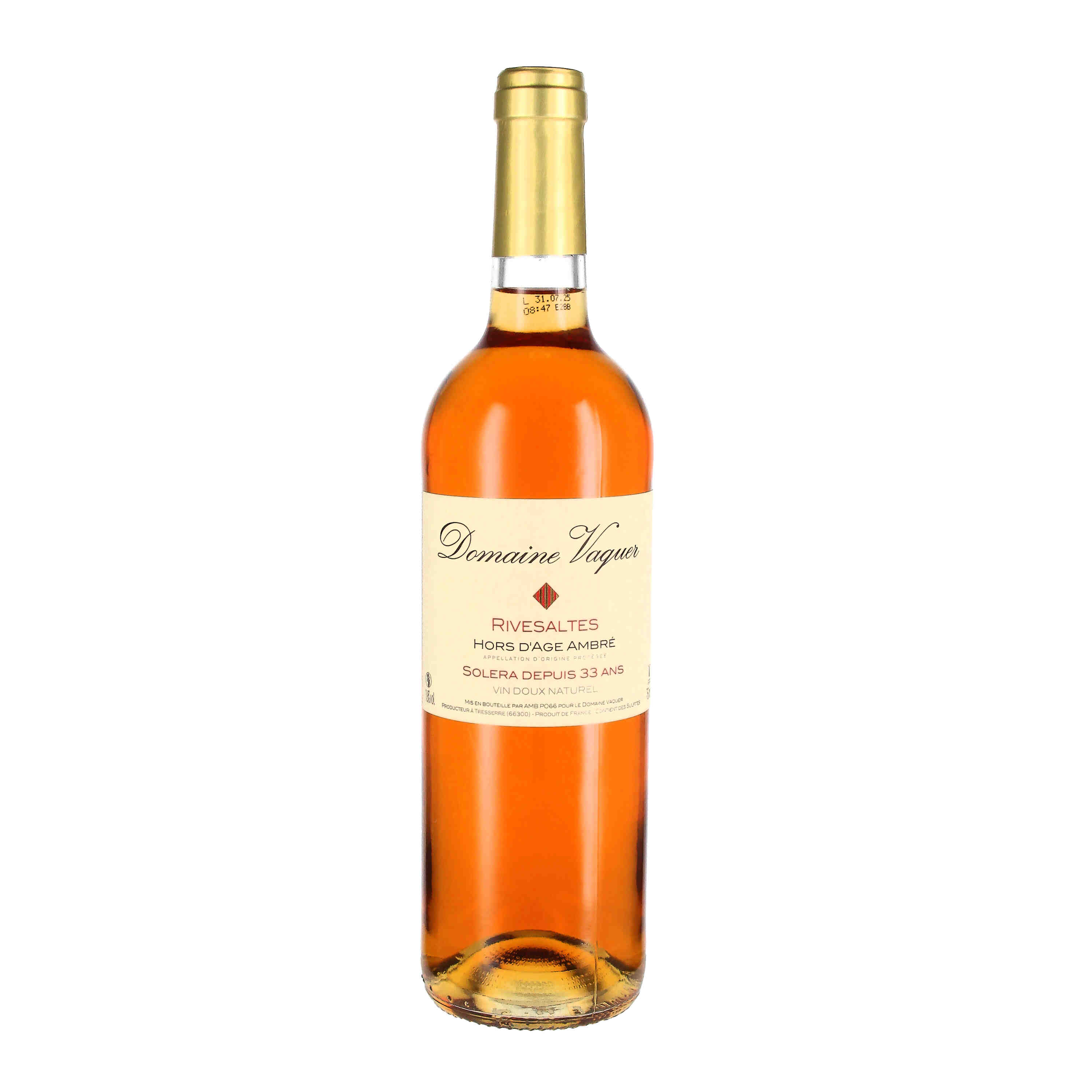 Rivesaltes Hors d'Age Ambré Solera 33 ans    Vin doux naturel