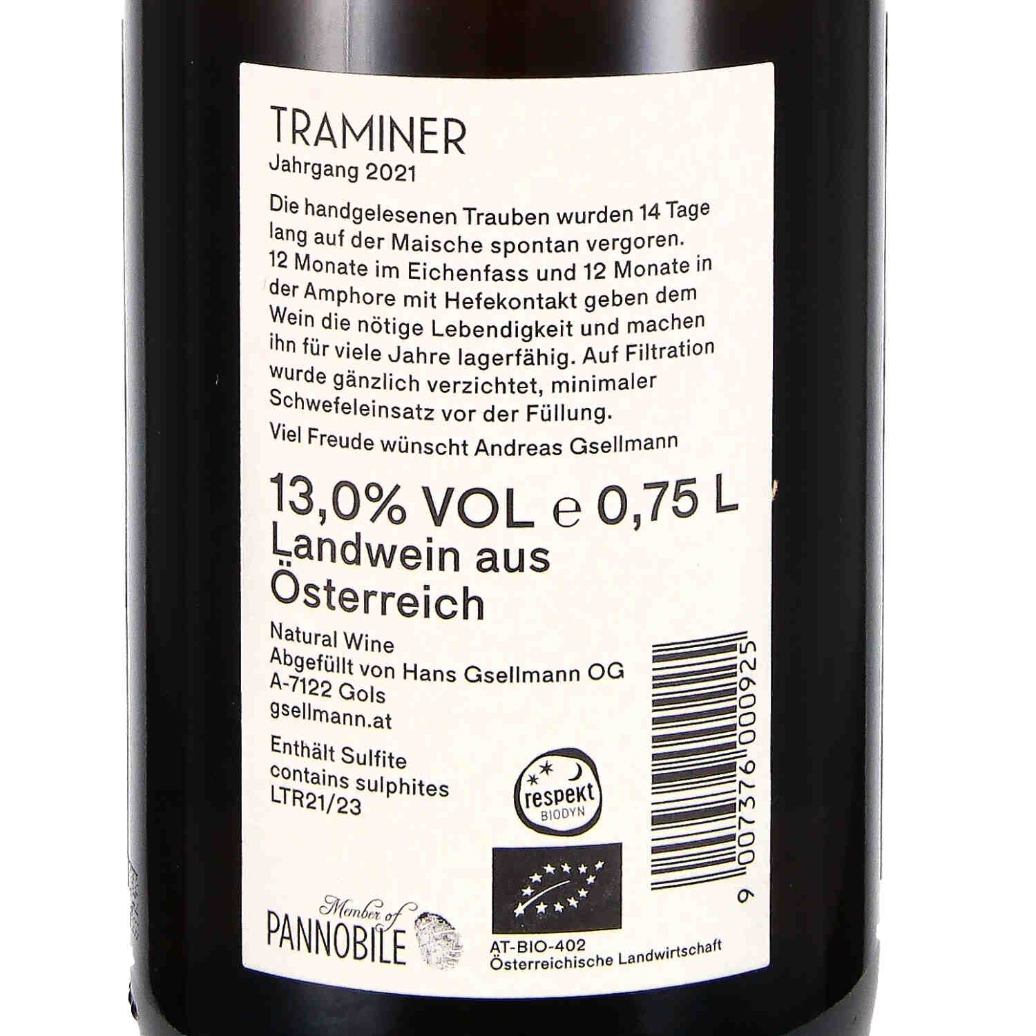 Traminer 2021, Lw (bio)