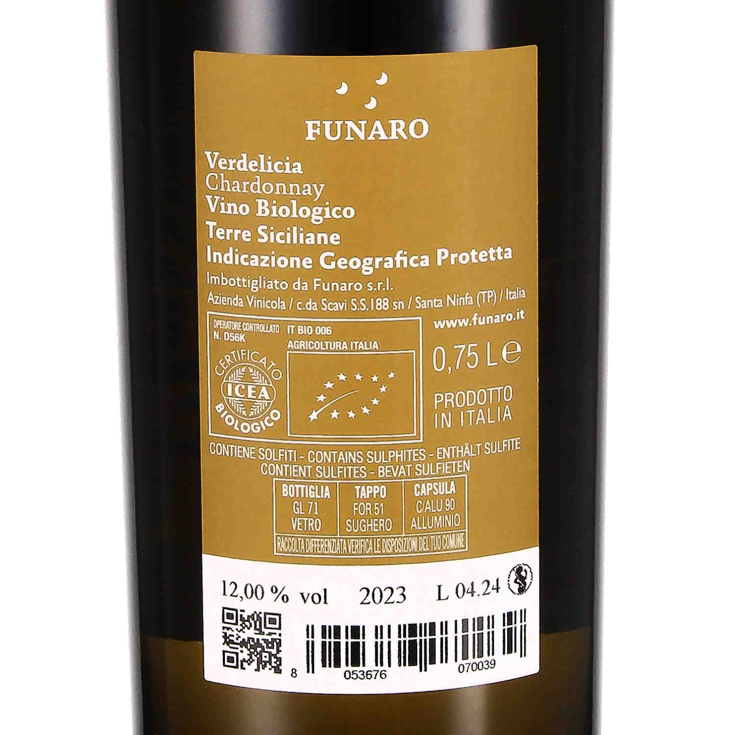 Chardonnay "Verdelicia" Terre Siciliane IGP 2023 (bio)