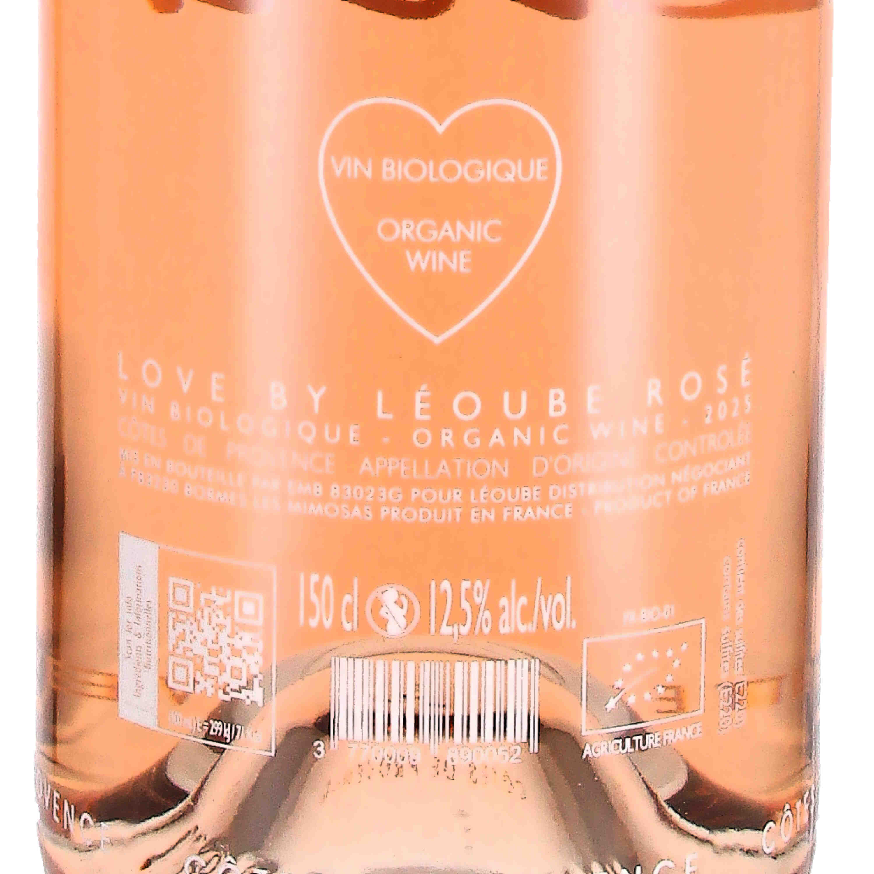 LOVE by Léoube Rosé Côtes de Provence 2025 - Magnum  (bio)