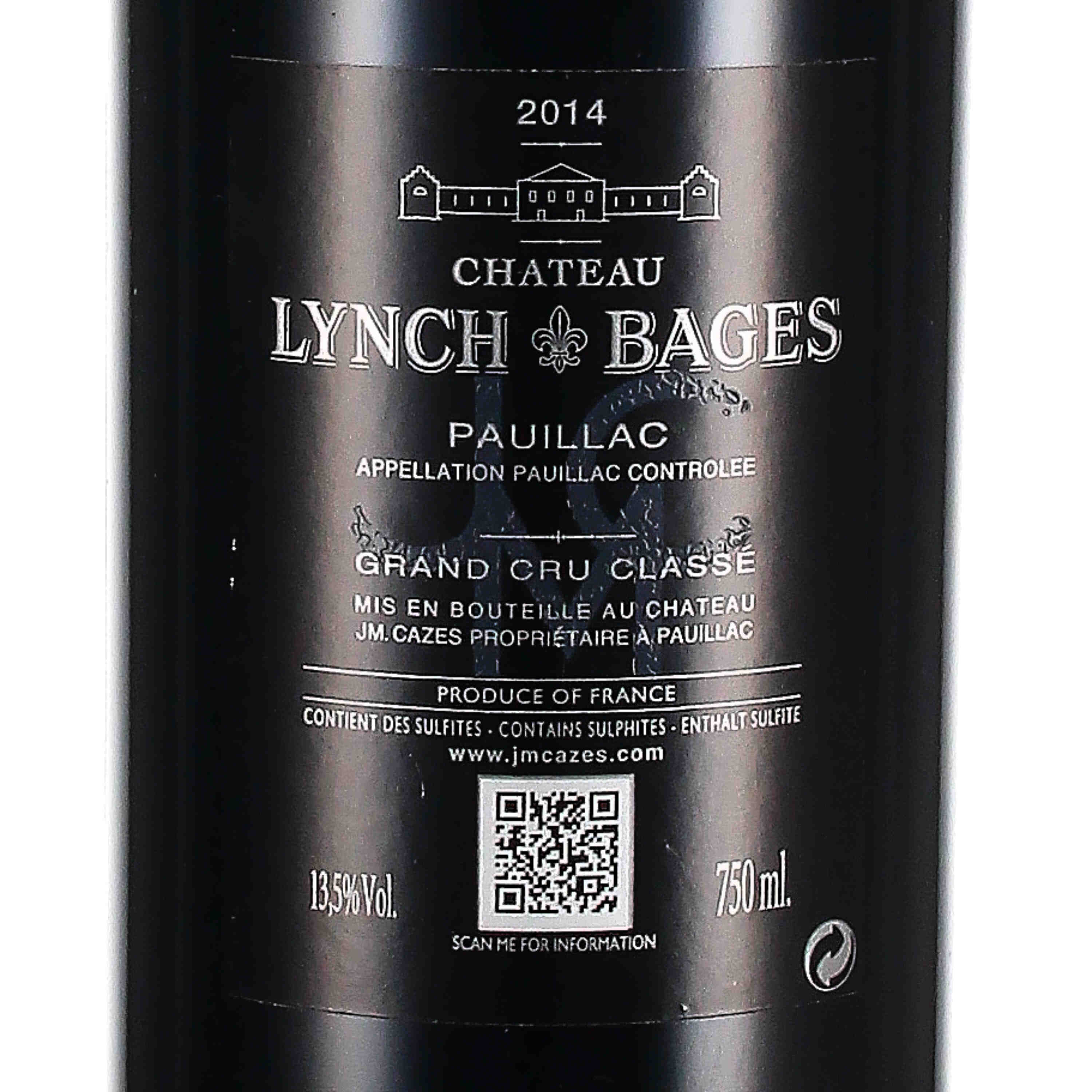 Château Lynch Bages Pauillac 5ème Cru Classé 2014
