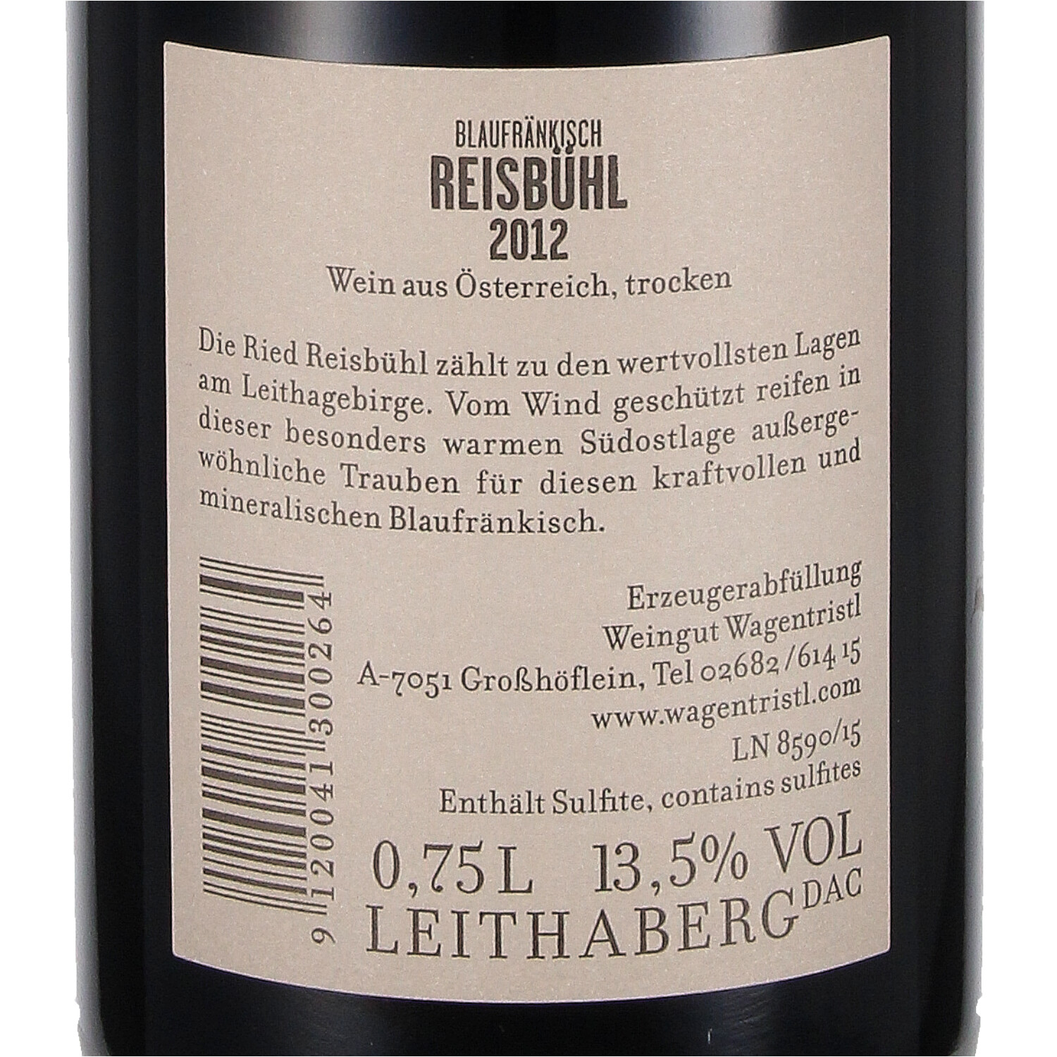 Blaufränkisch Reisbühl 2012 QW