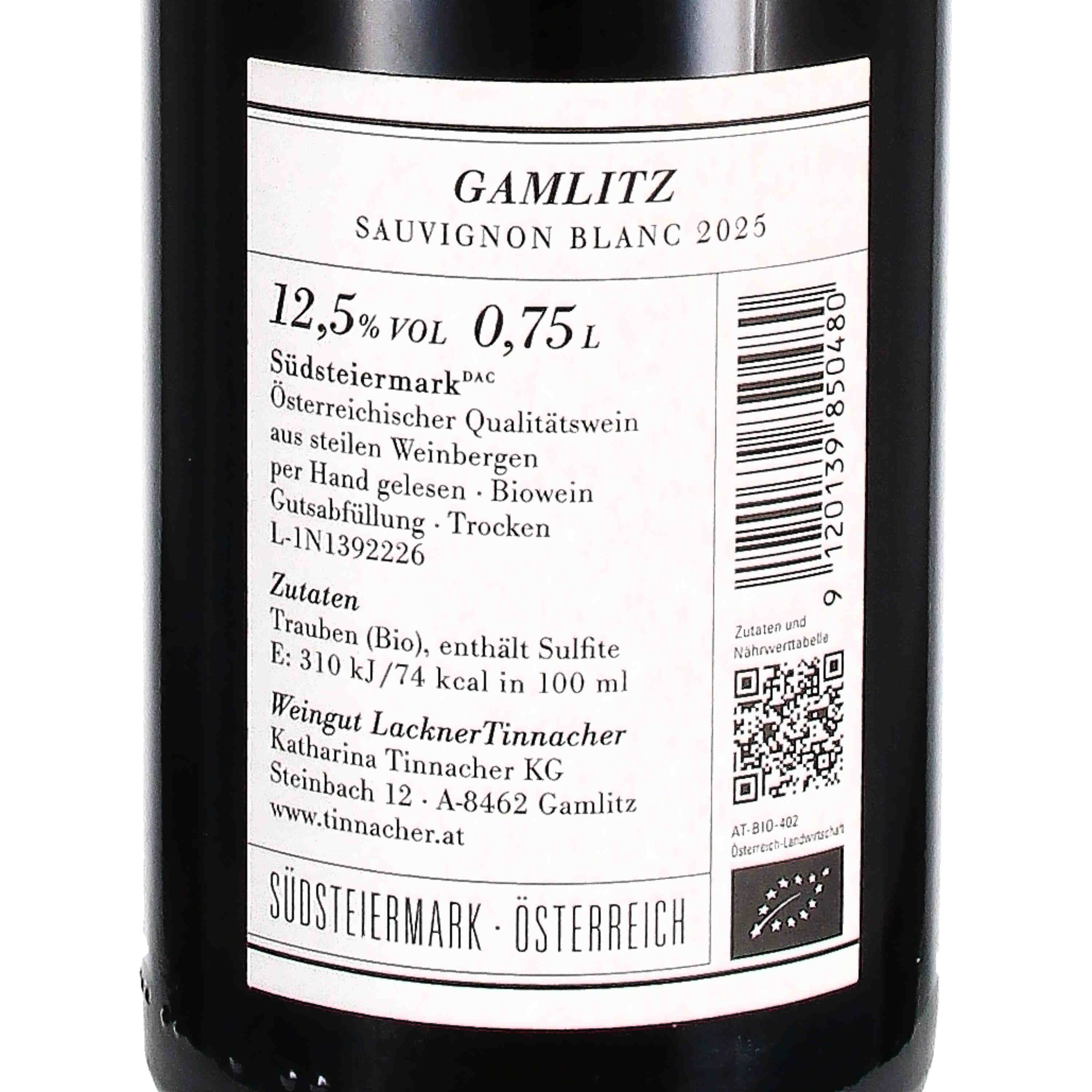 Sauvignon Blanc Gamlitz Südsteiermark DAC 2025 (bio)