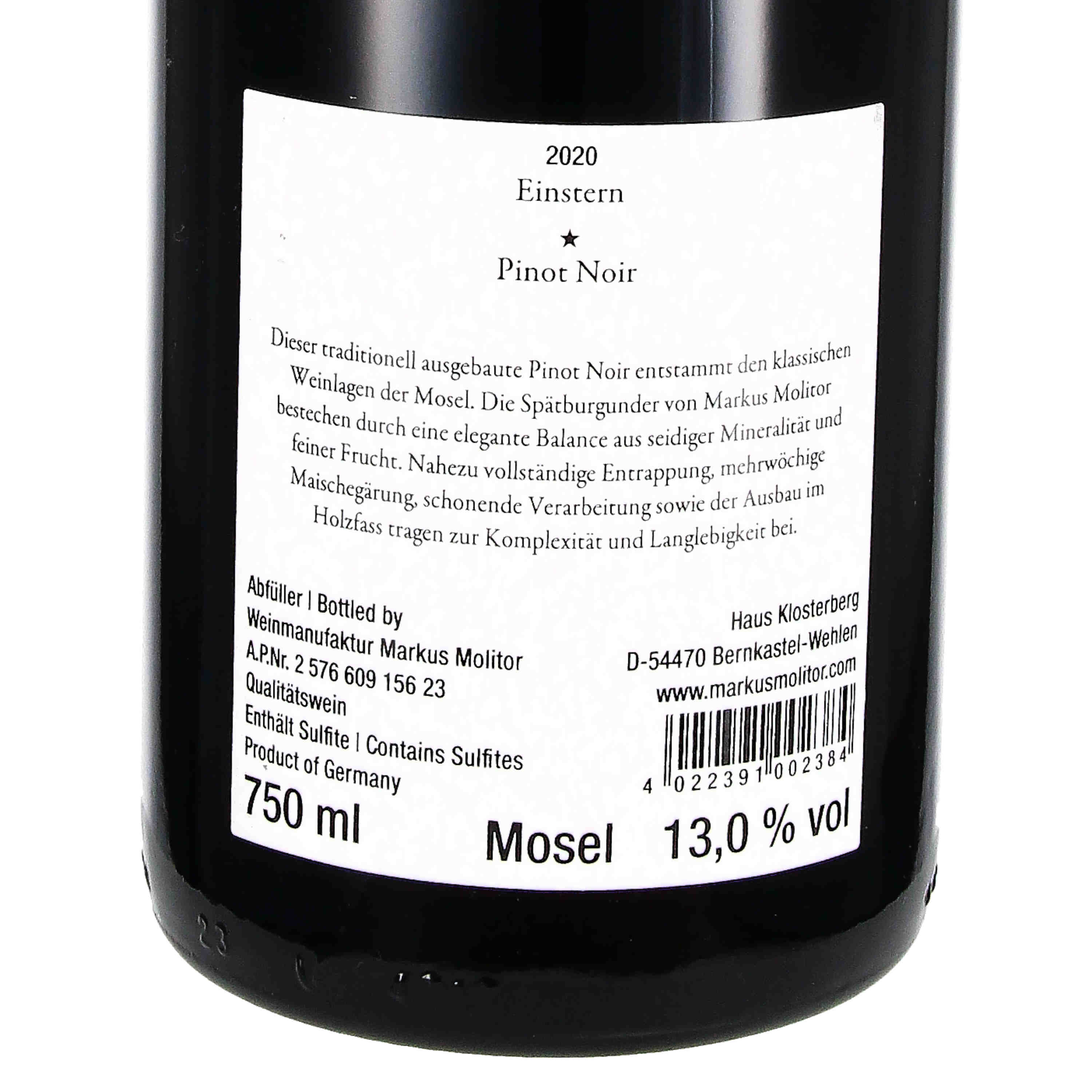 Pinot Noir Einstern* 2020, Qw