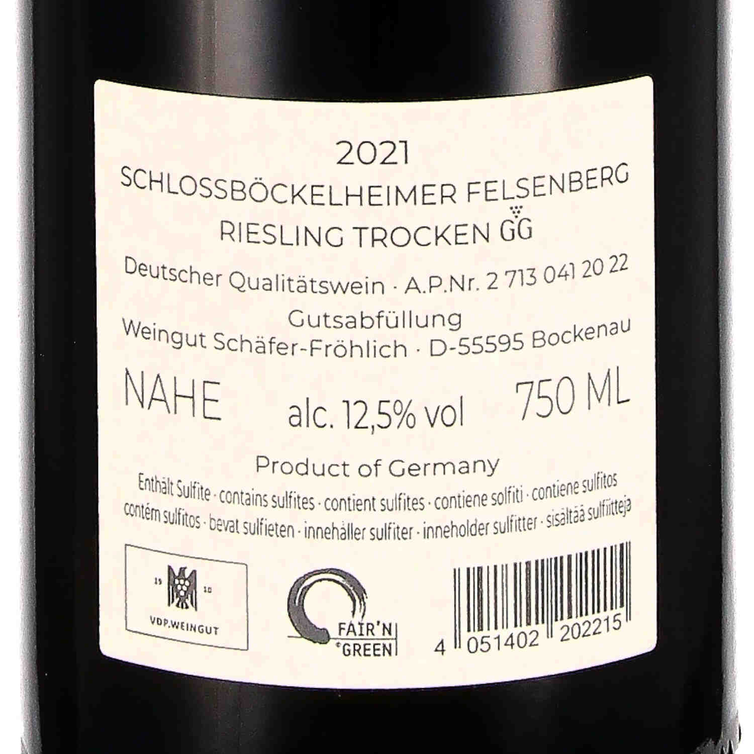 Riesling Felsenberg Großes Gewächs 2021, QW