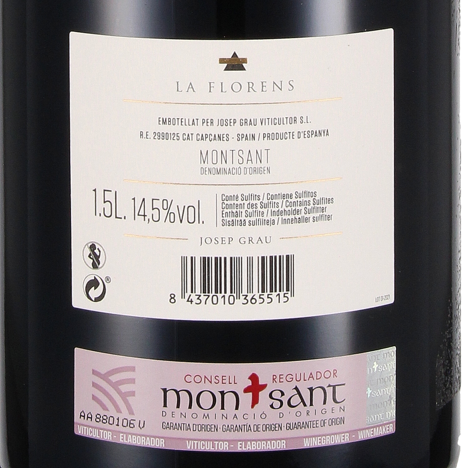 Grenache Tinto D.O. Montsant La Florens 2021 - Magnum