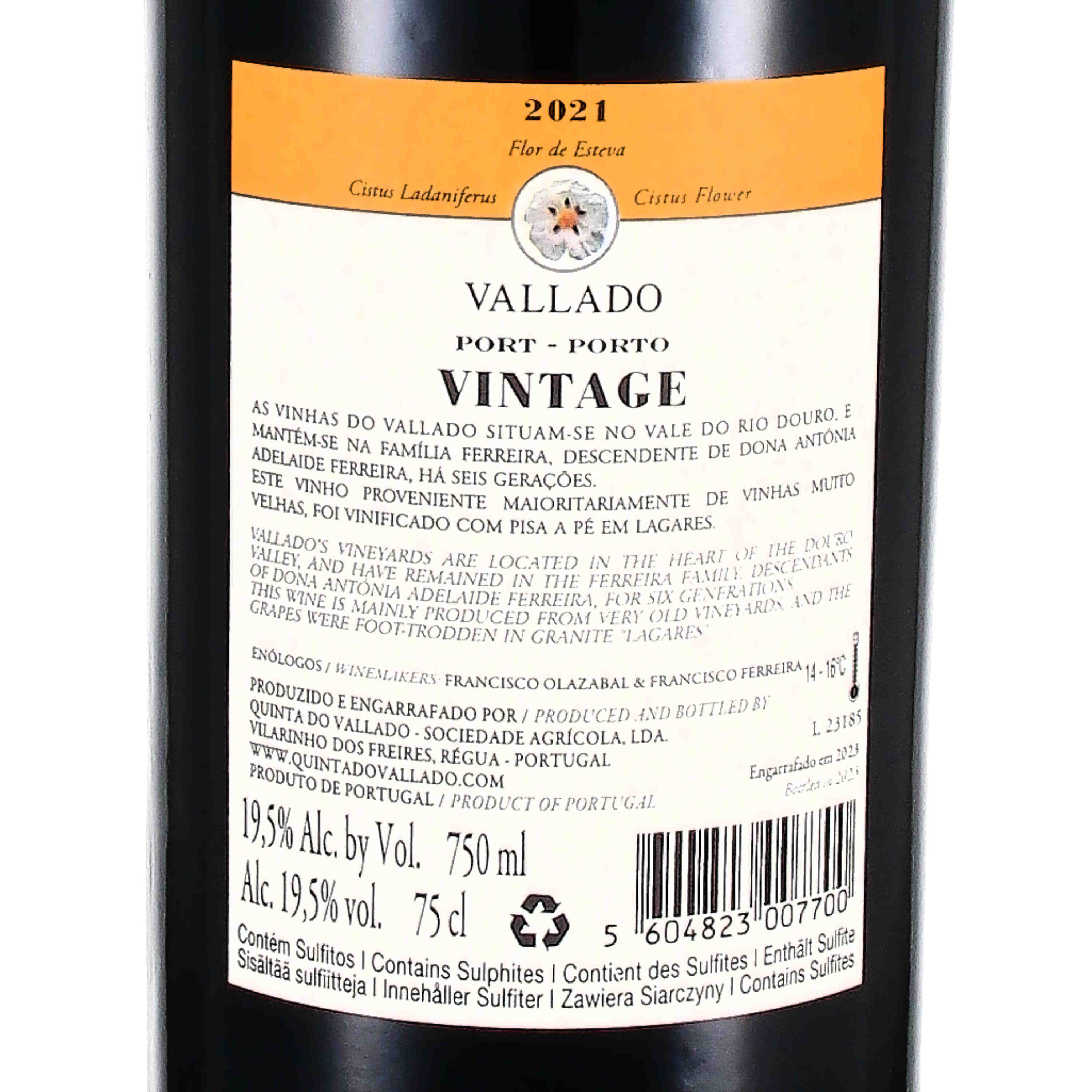 Vallado Vintage Port 2021