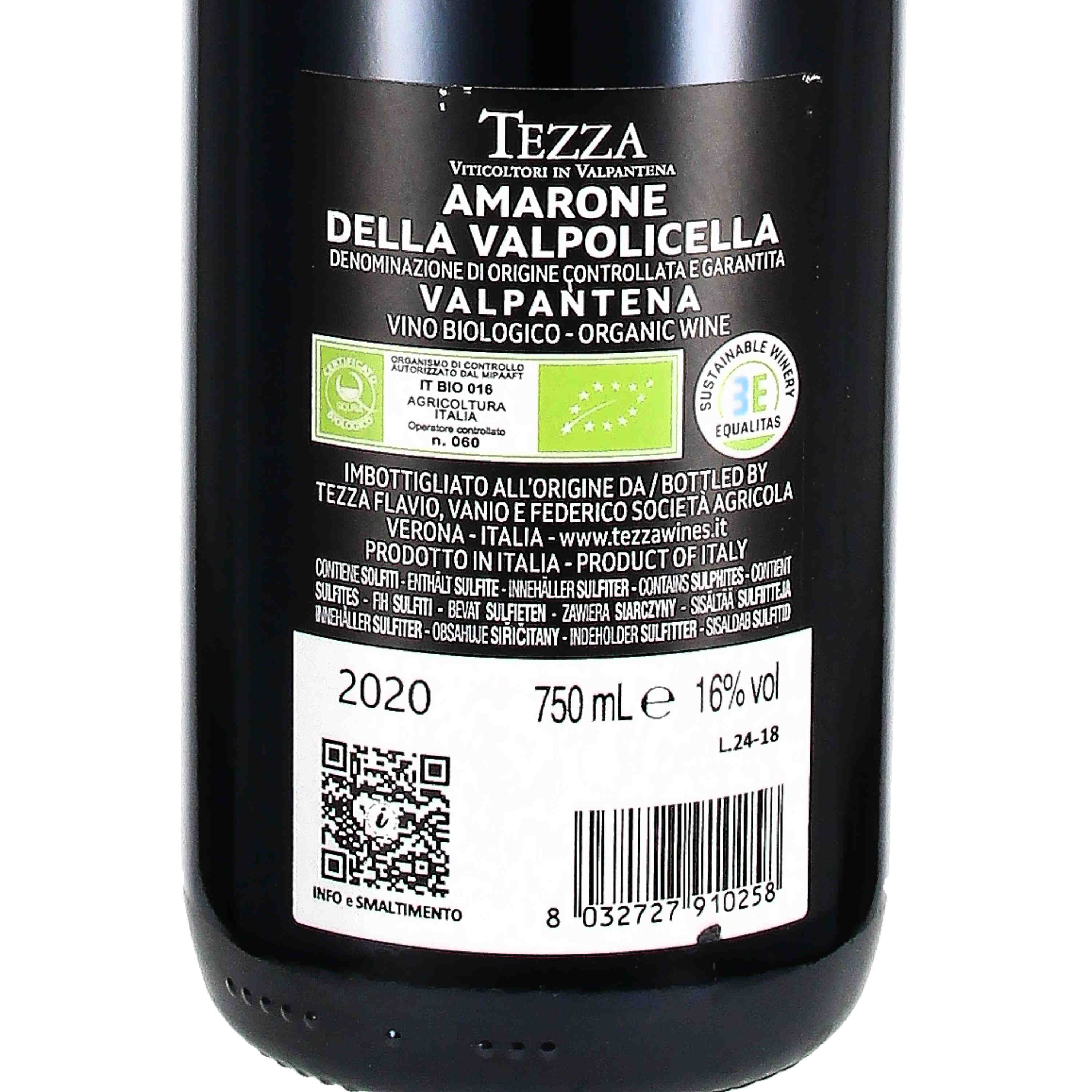 Tezza Amarone Valpantena della Valpolicella DOC 2020 (bio)