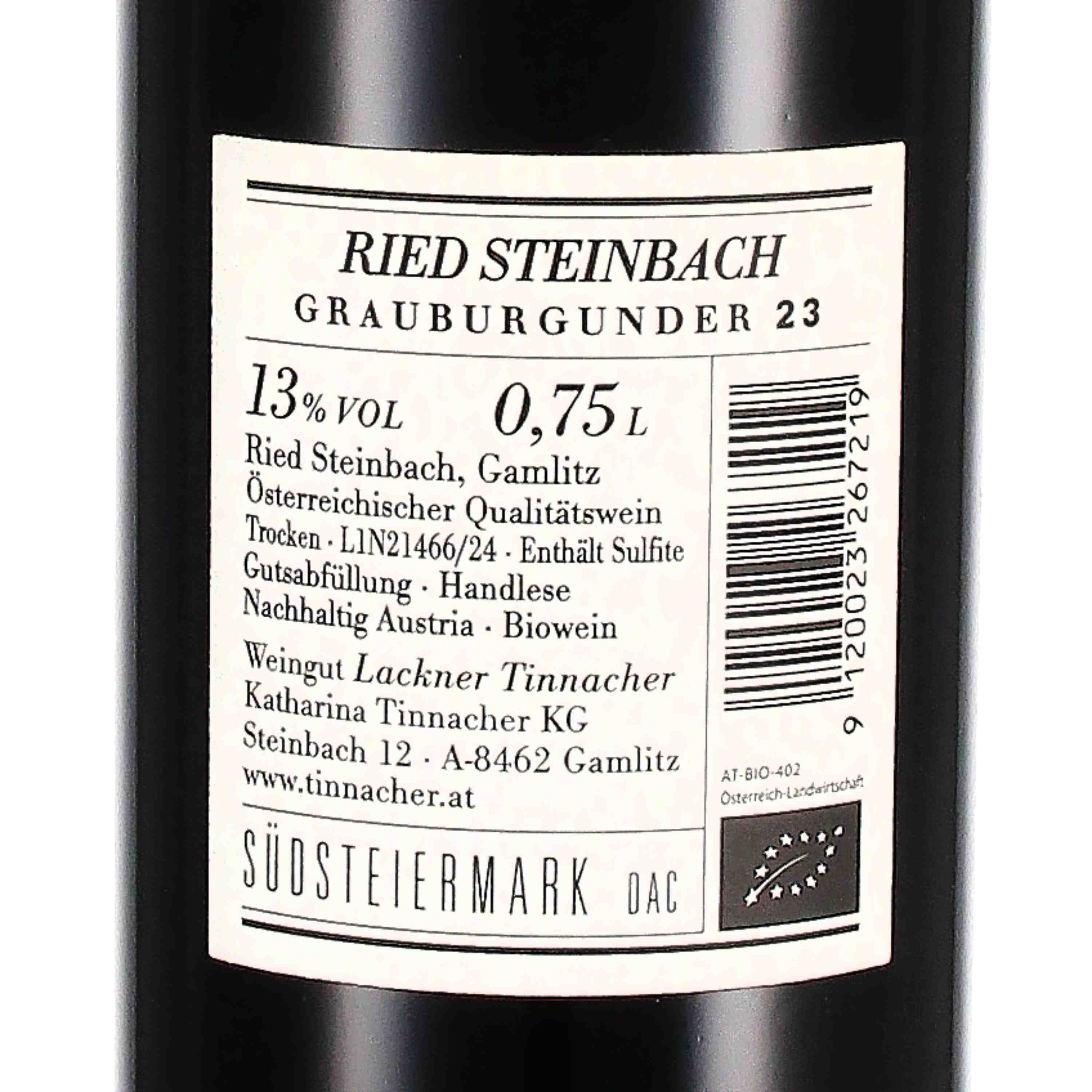 Grauburgunder Steinbach Erste STK Lage 2023 (bio)