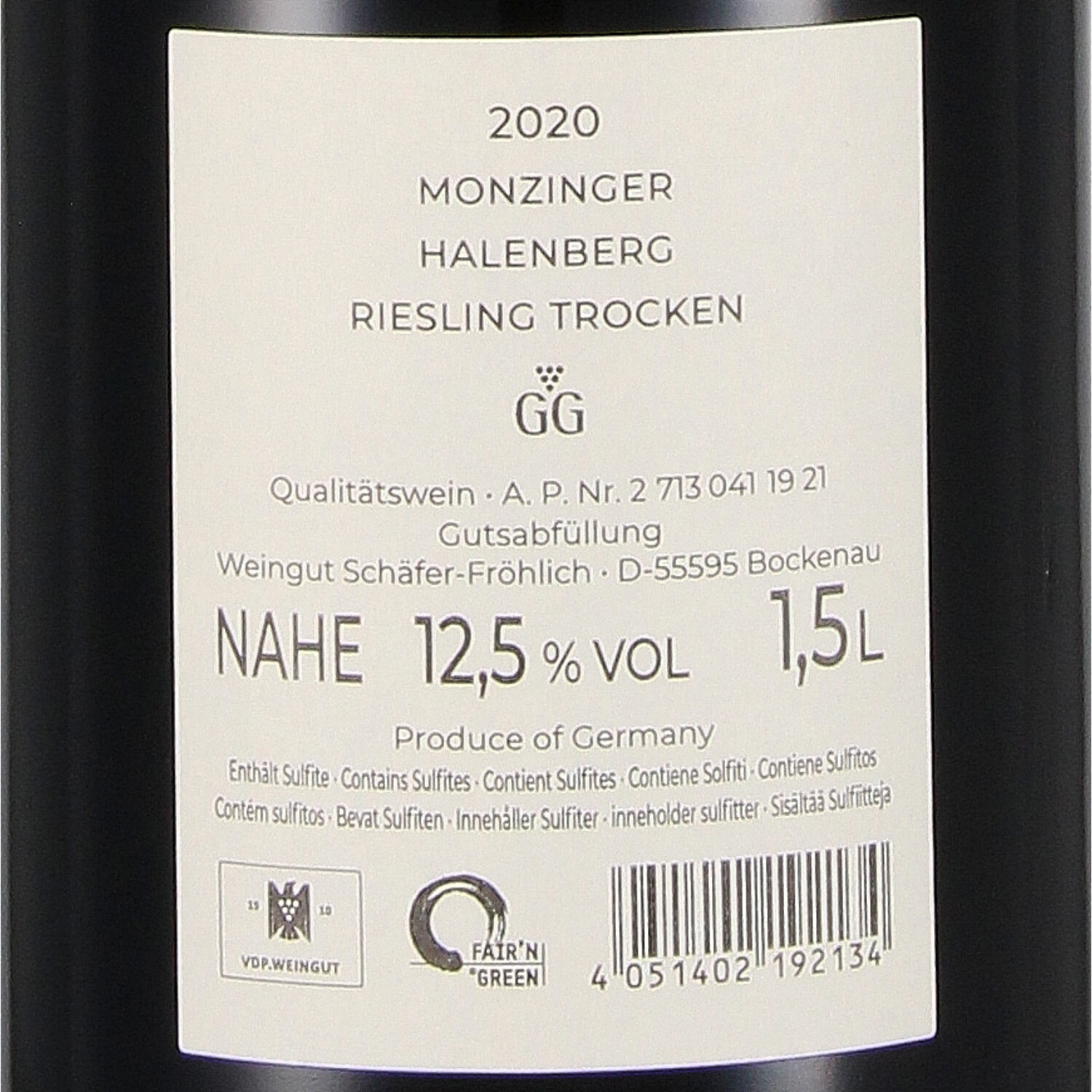 Halenberg Riesling Grosses Gewächs 2020, QW - Magnum