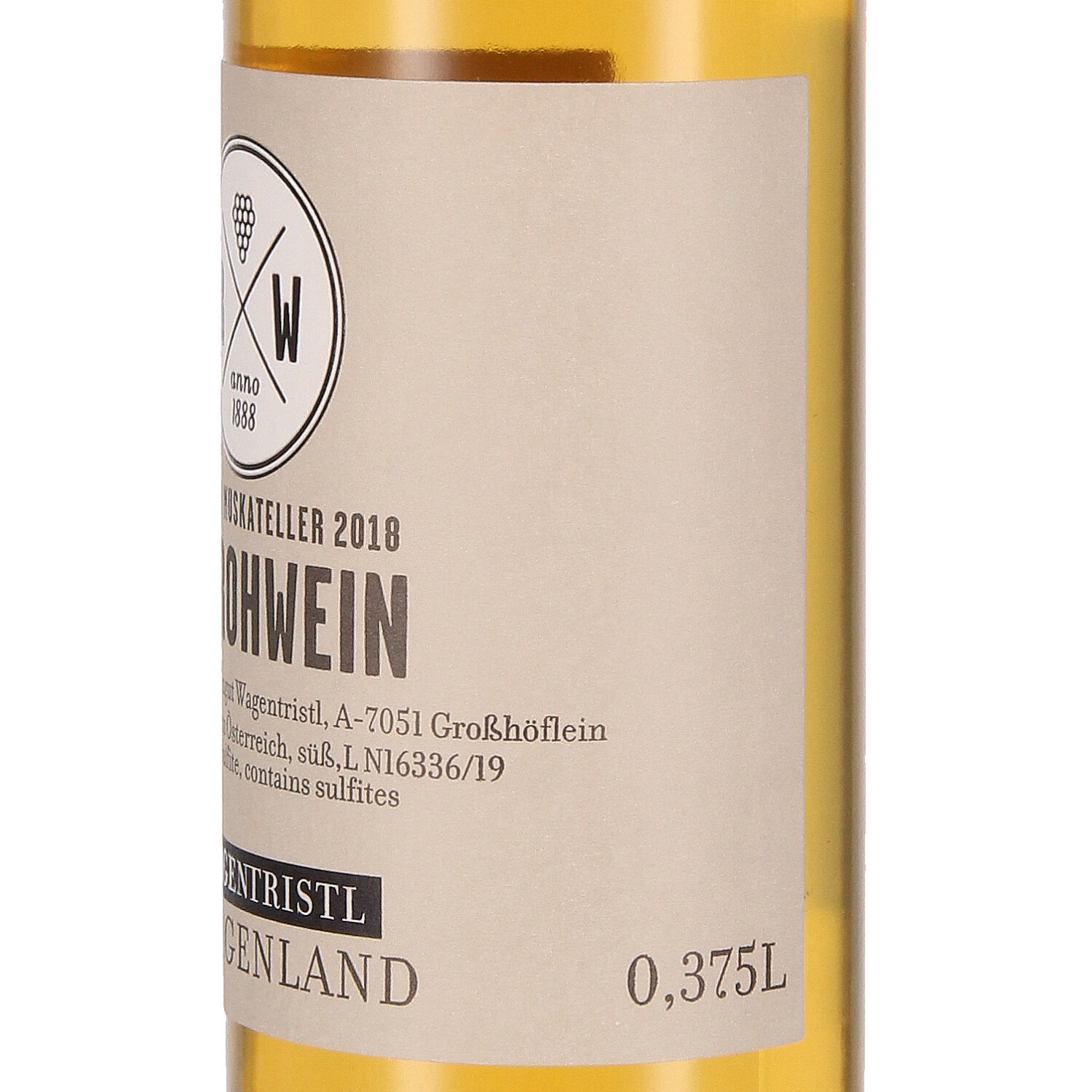Gelber Muskateller Strohwein 2018, QW  - halbe Flasche