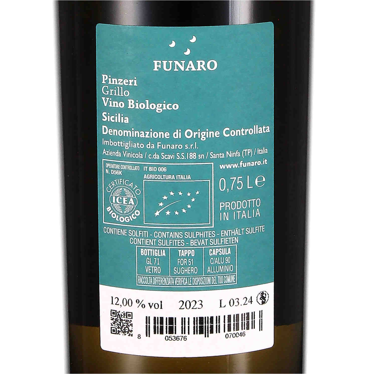 Grillo Terre Siciliane IGP Pinzeri 2023 (bio)