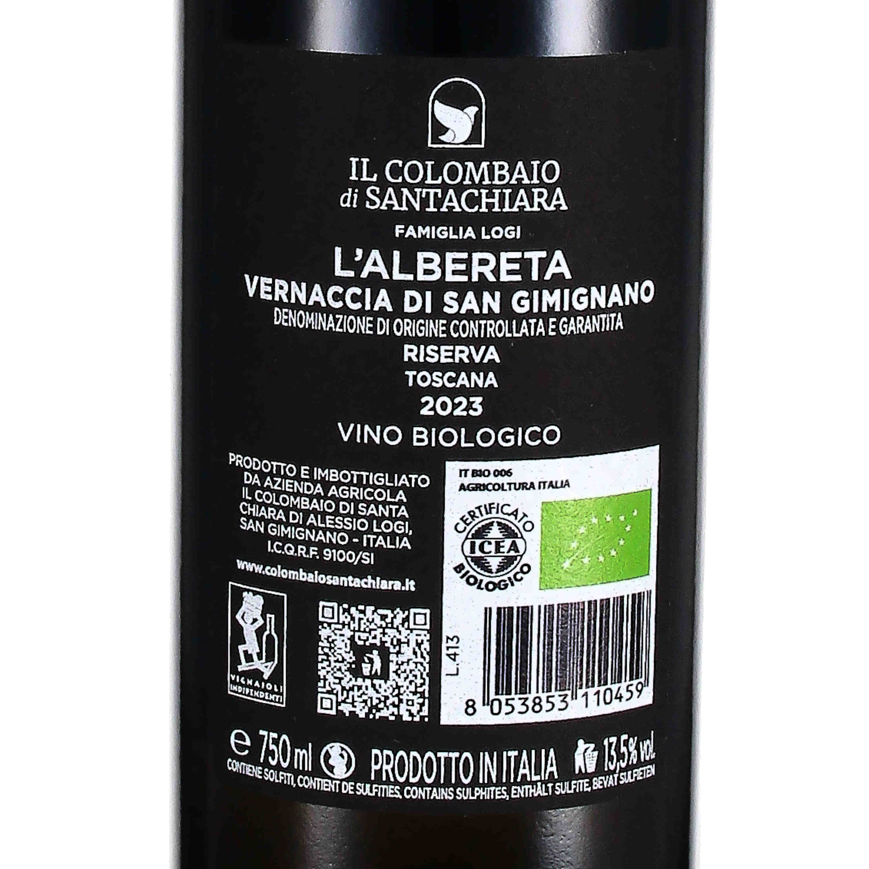 Vernaccia di San Gimignano Riserva DOCG l'Albereta 2023  (bio)