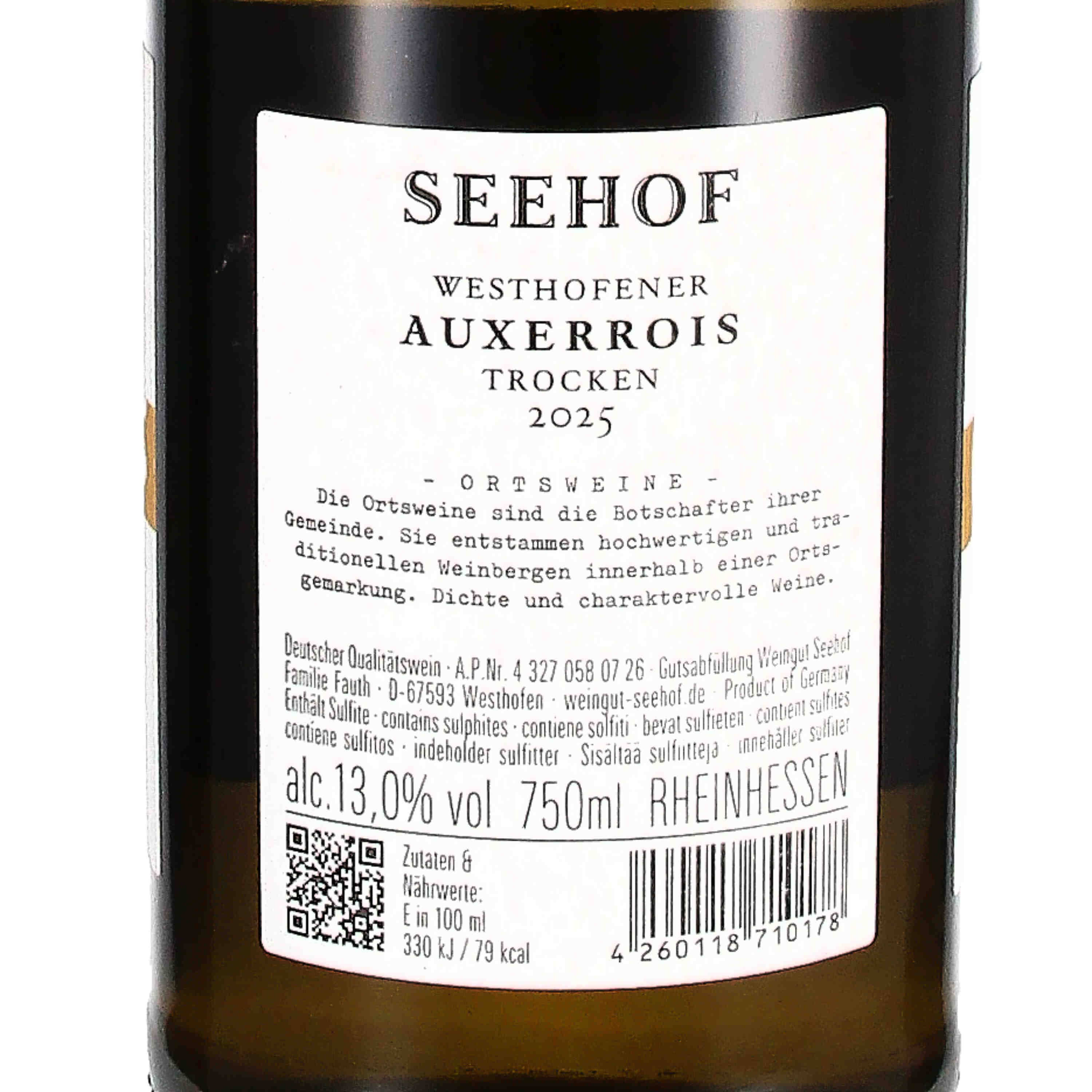 Auxerrois Westhofen "Vom Kalkstein" 2025