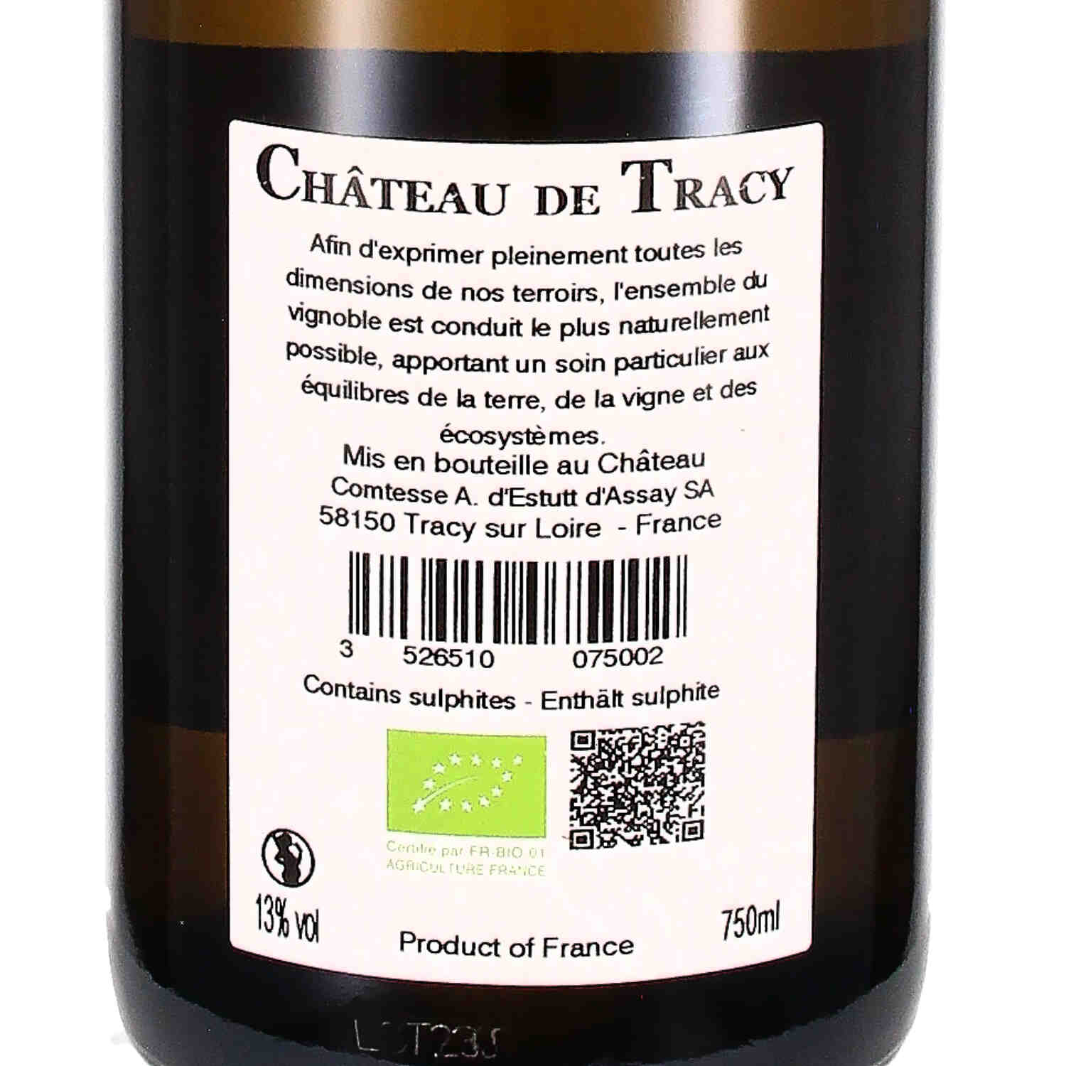 Pouilly Fumé Château de Tracy 2023 AOC  (bio)