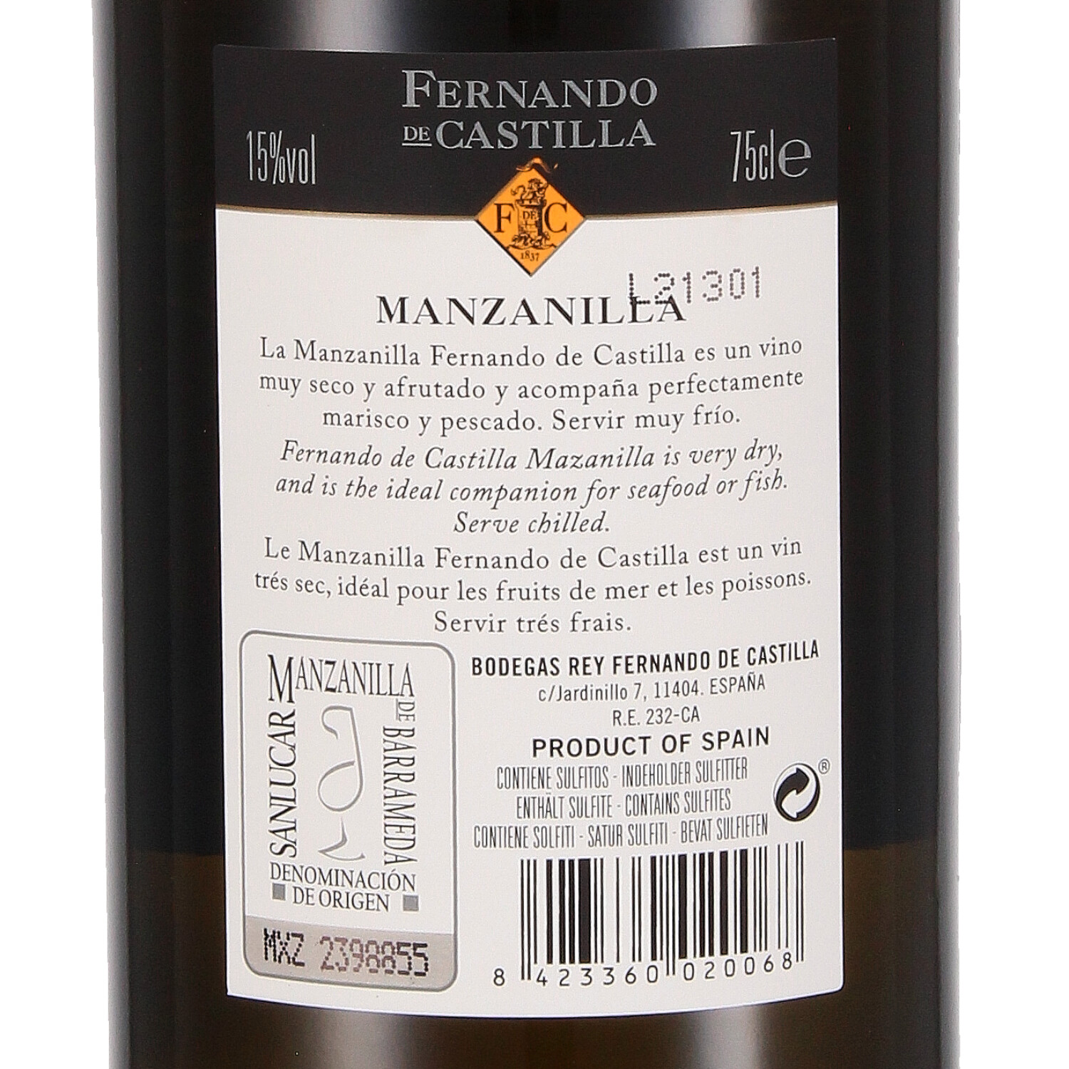 Sherry Manzanilla Dry Classic, Jerez D. O.