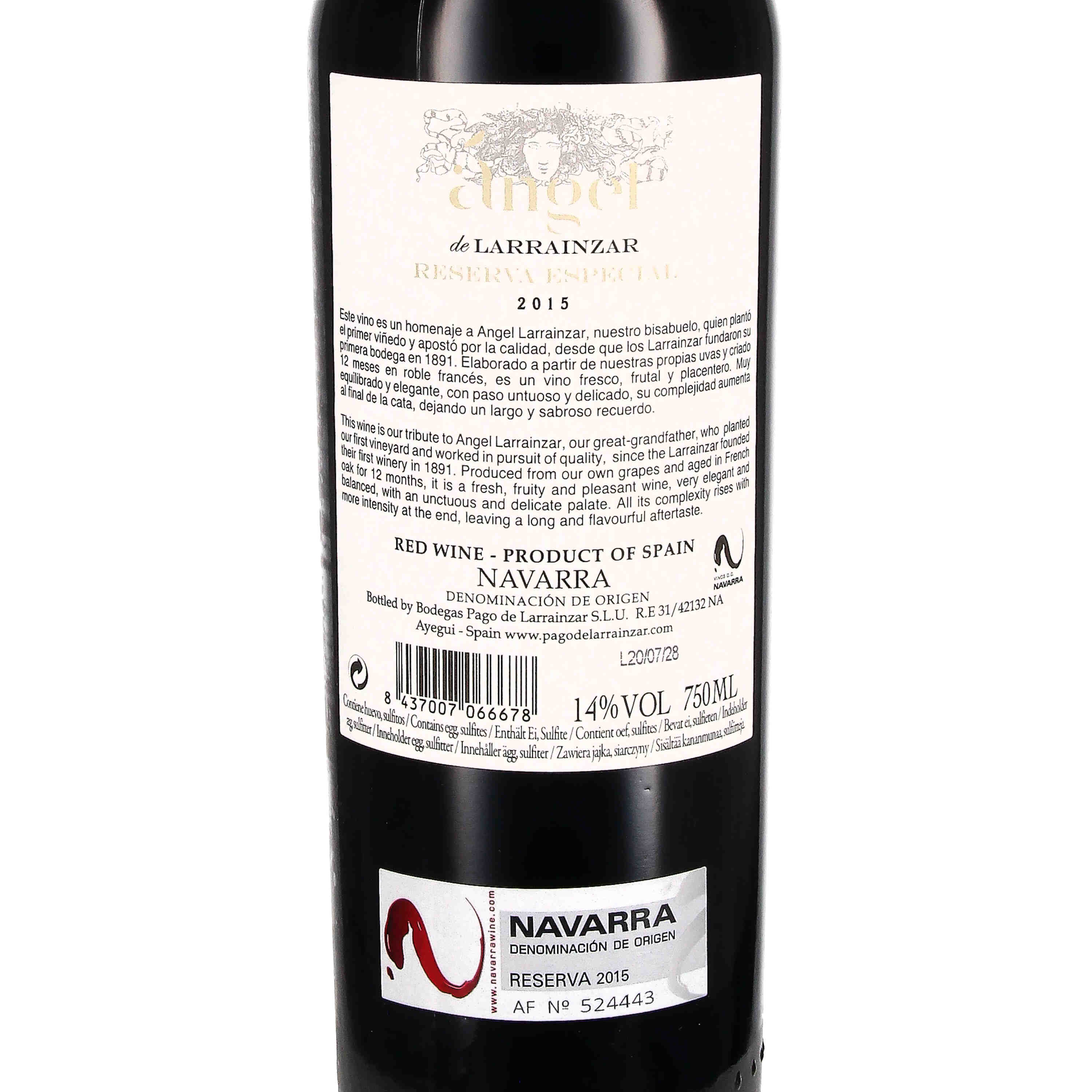 Angel de Larrainzar Reserva Especial D.O. Navarra 2015