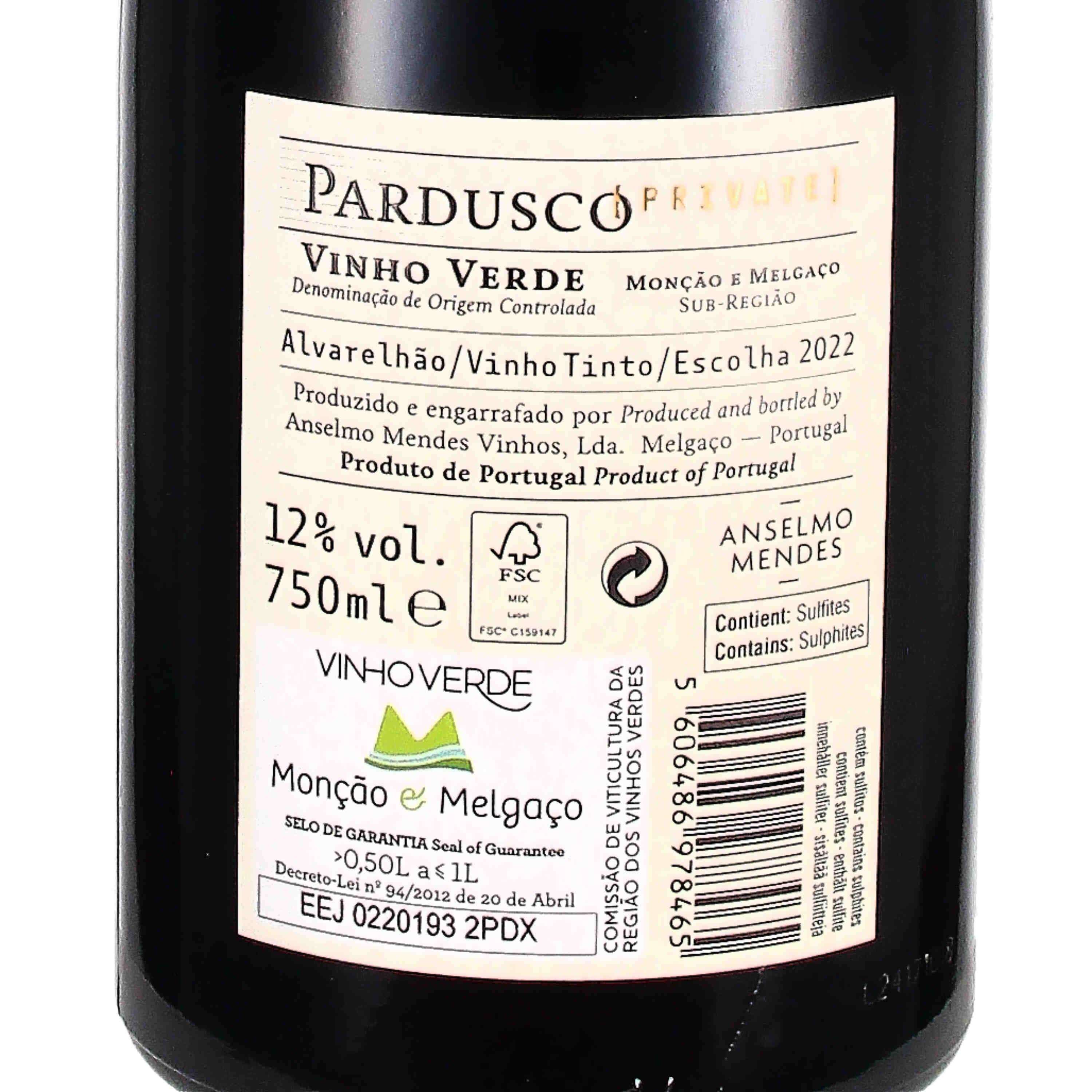 Pardusco PRIVATE Vinho Verde Tinto 2022