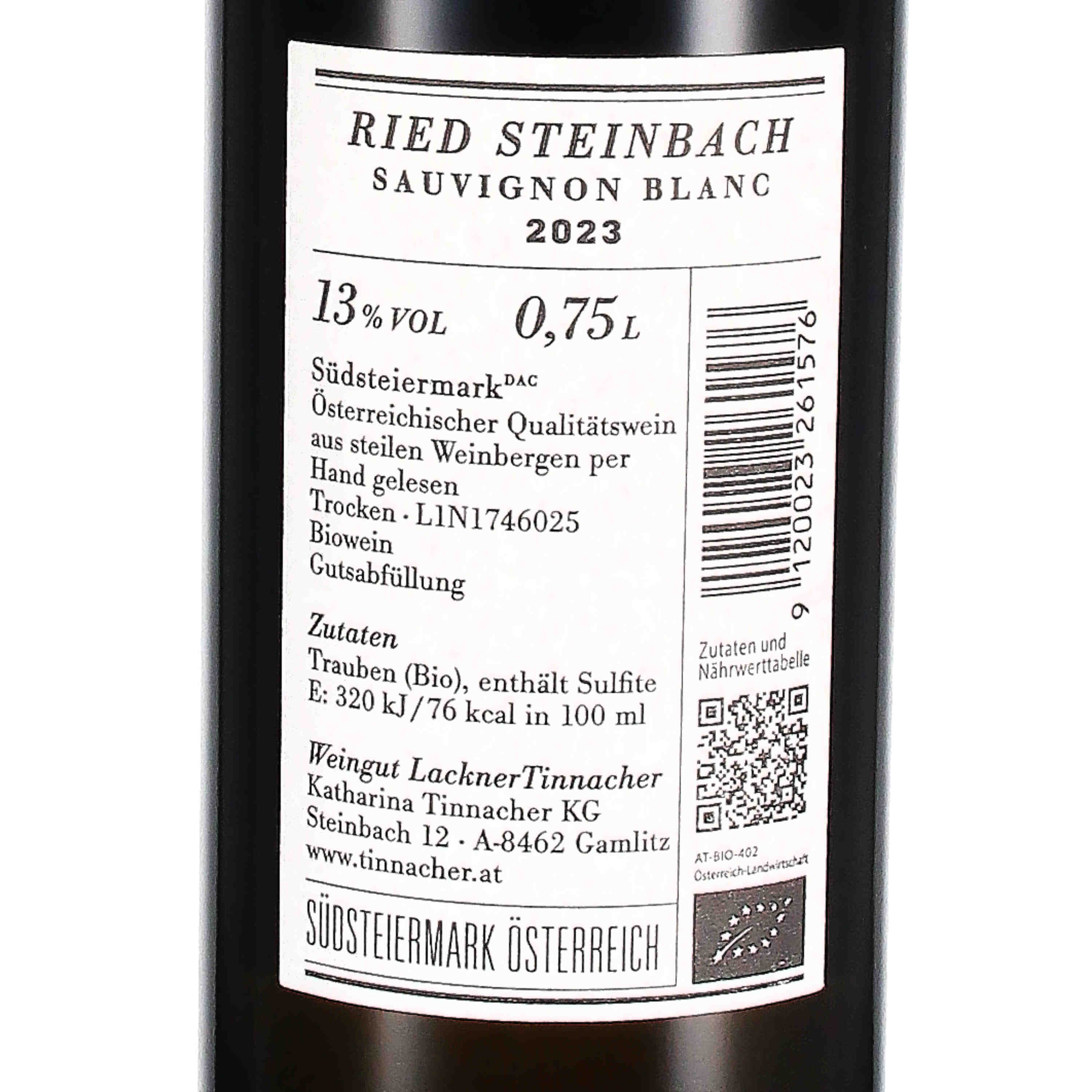 Sauvignon Blanc Steinbach Erste STK Lage 2023 (bio)
