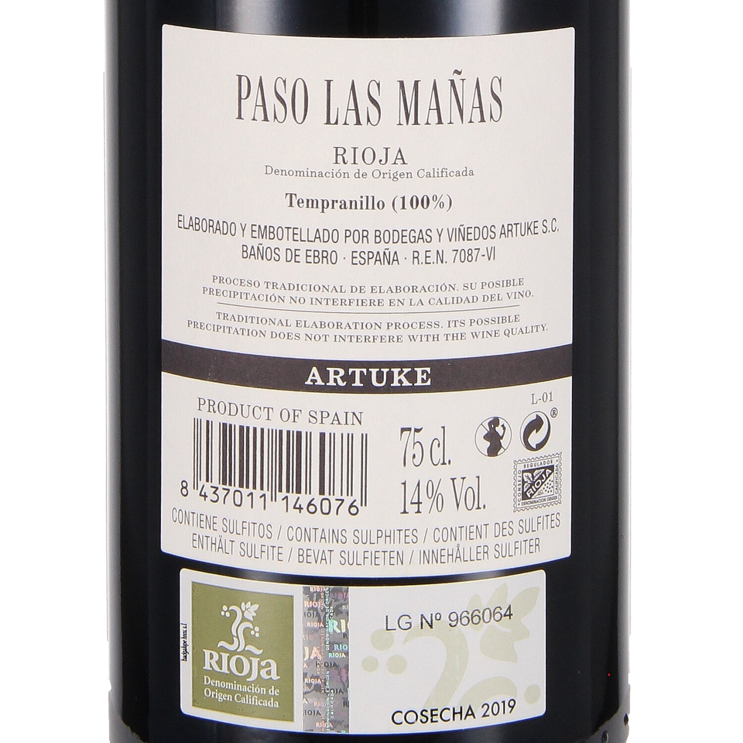 Paso las Mañas 2019, Rioja D.O.Ca