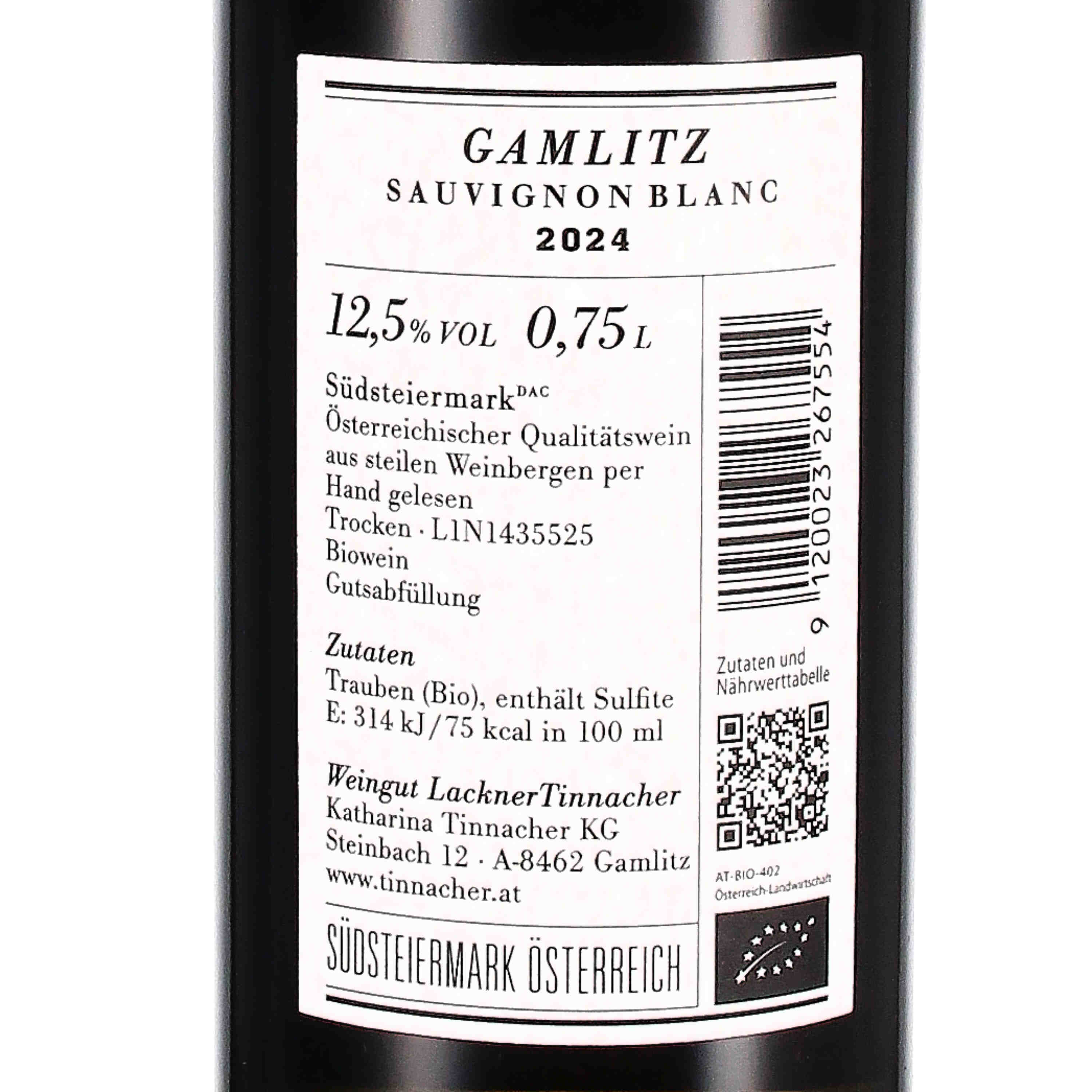 Sauvignon Blanc Gamlitz Südsteiermark DAC 2024 (bio)