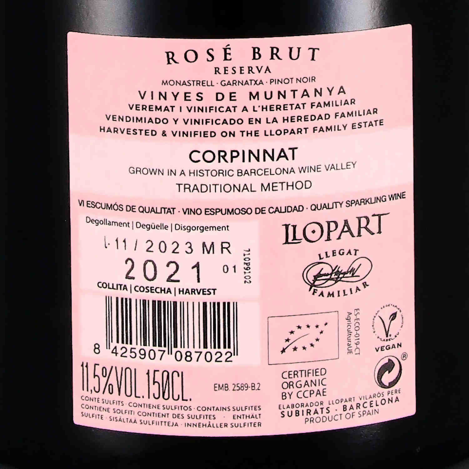Corpinnat brut rosé Reserva 2021 (bio) - Magnum