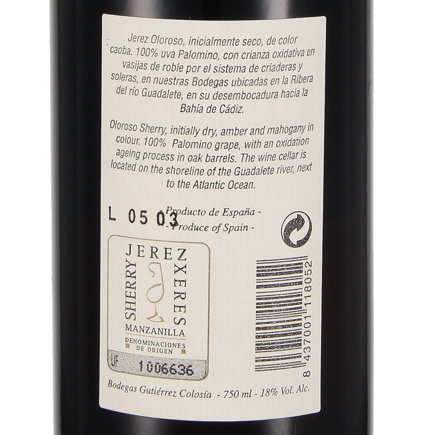 Sherry Gutierrez Colosía Oloroso