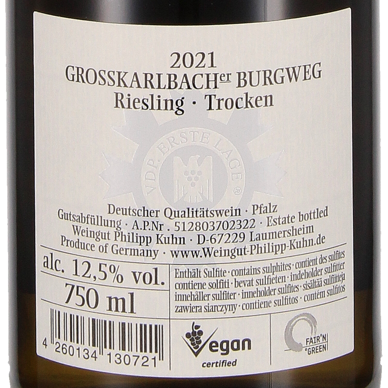 Riesling  Burgweg VDP.Erste Lage 2021