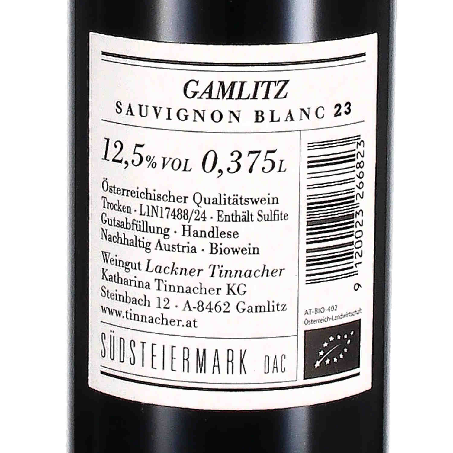 Sauvignon Blanc Gamlitz 2023, Qw (bio) - halbe Flasche