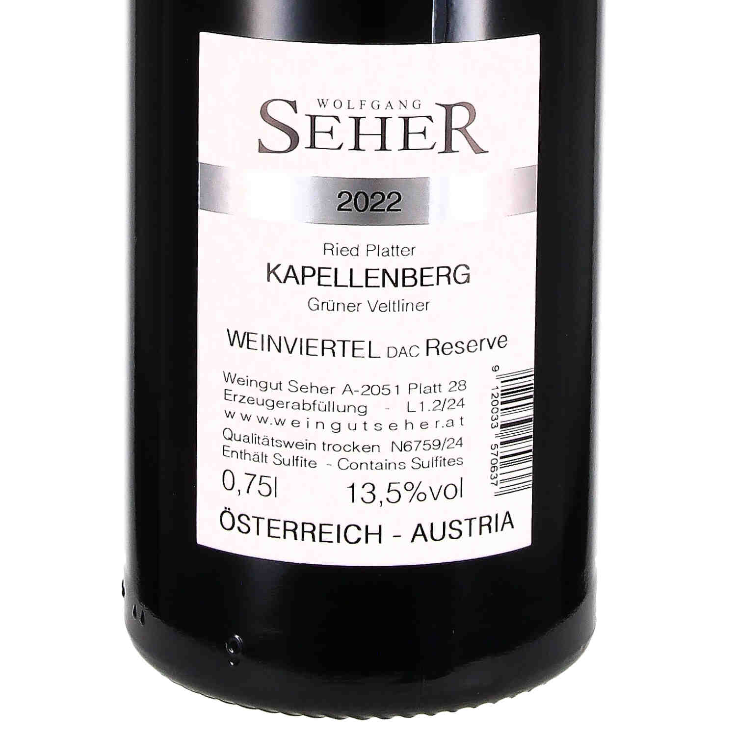 Grüner Veltliner Kapellenberg Weinviertel DAC Reserve 2022