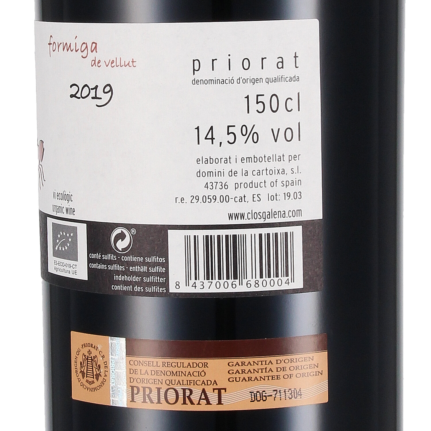 Formiga de Vellut Priorat D.O.Q. 2019 (bio) - Magnum