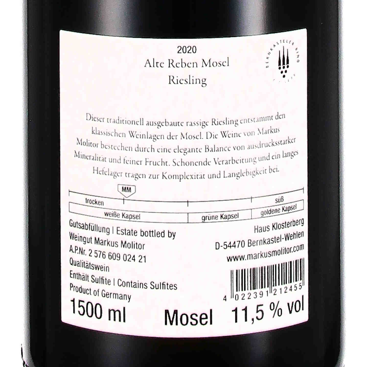 Riesling Alte Reben Mosel 2020, Qw  - Magnum