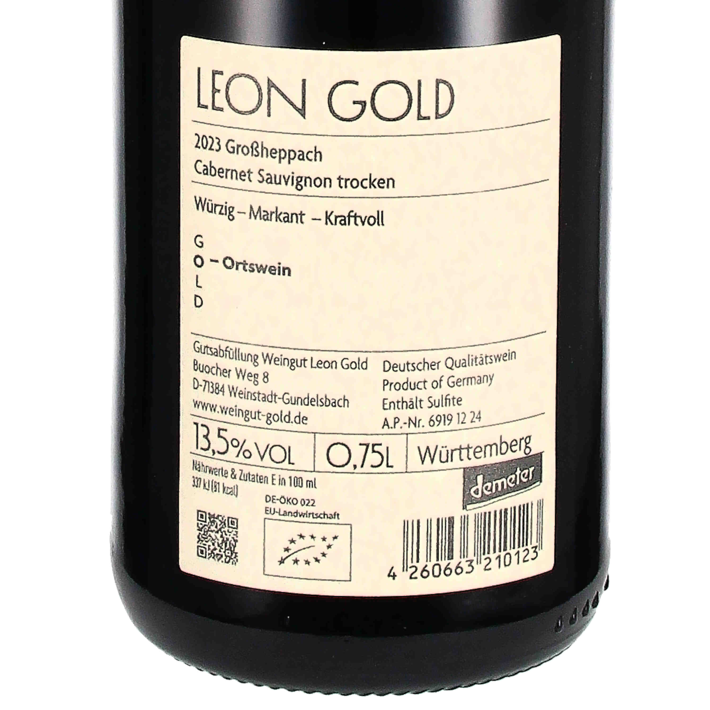 Cabernet Sauvignon Großheppbach 2023, Qw (bio)