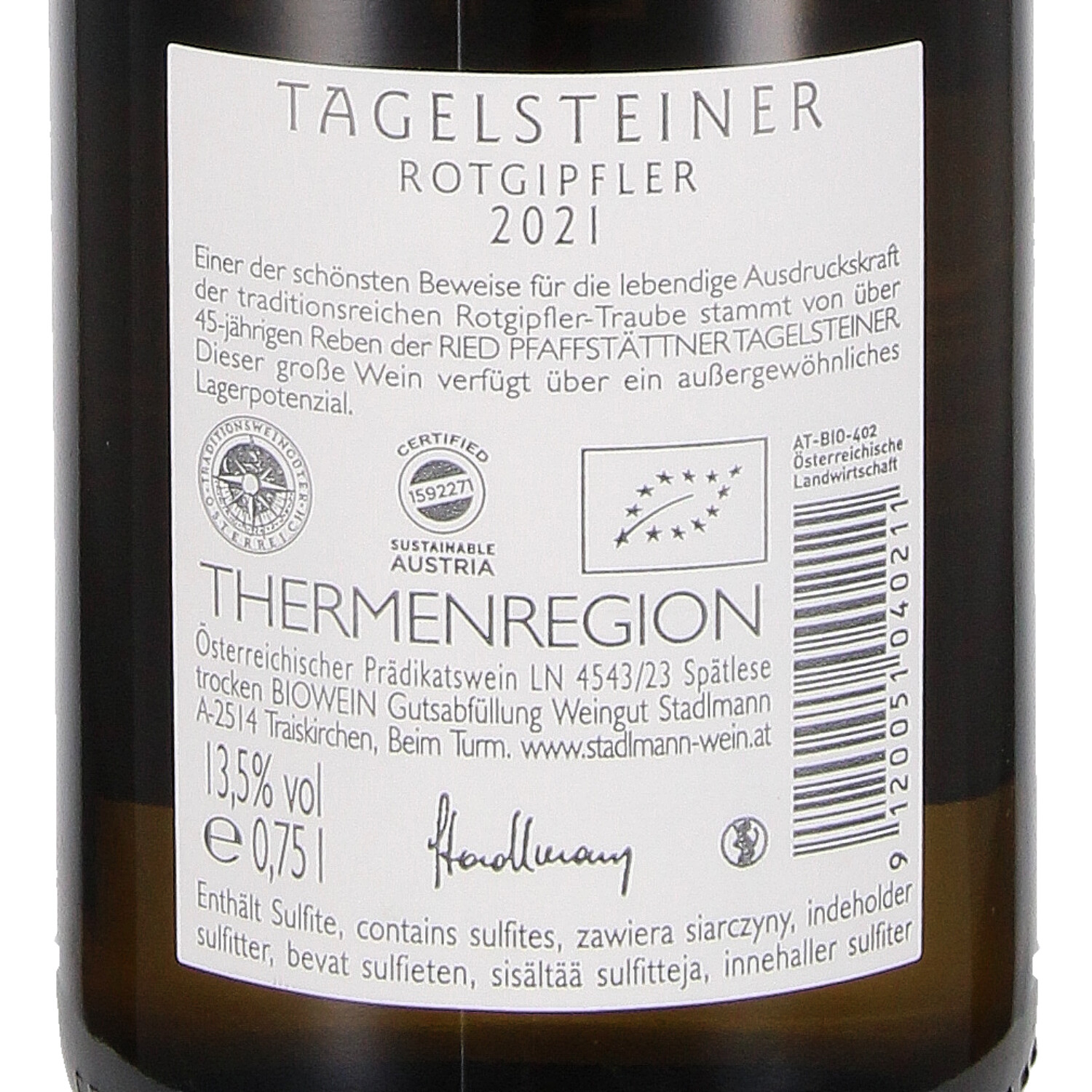 Rotgipfler Tagelsteiner 2021, Qw (bio)