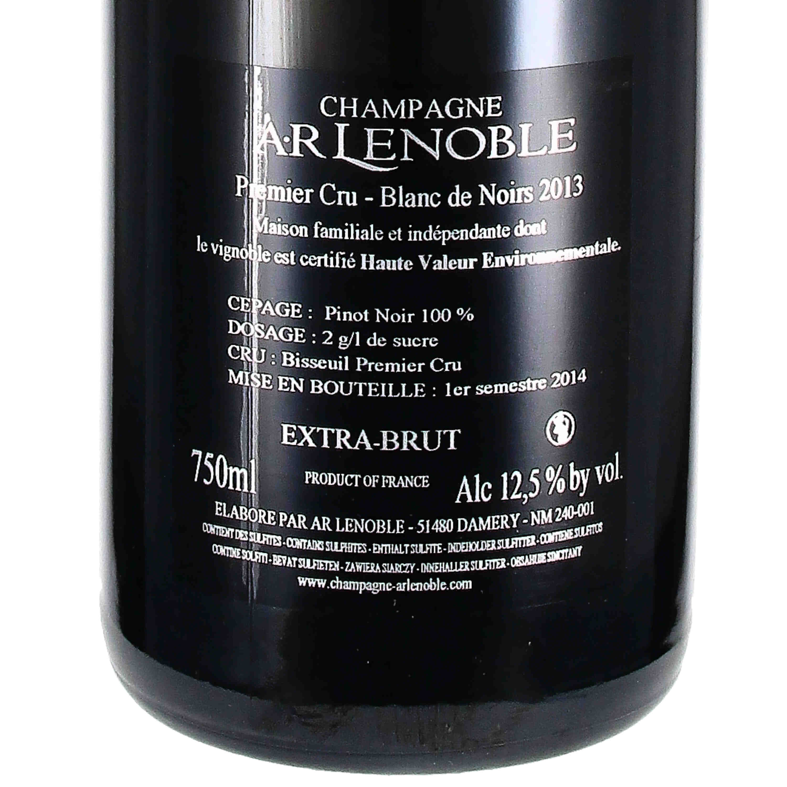 CHAMPAGNE AR LENOBLE Blanc de Noirs Premier Cru Bisseuil 2013 brut