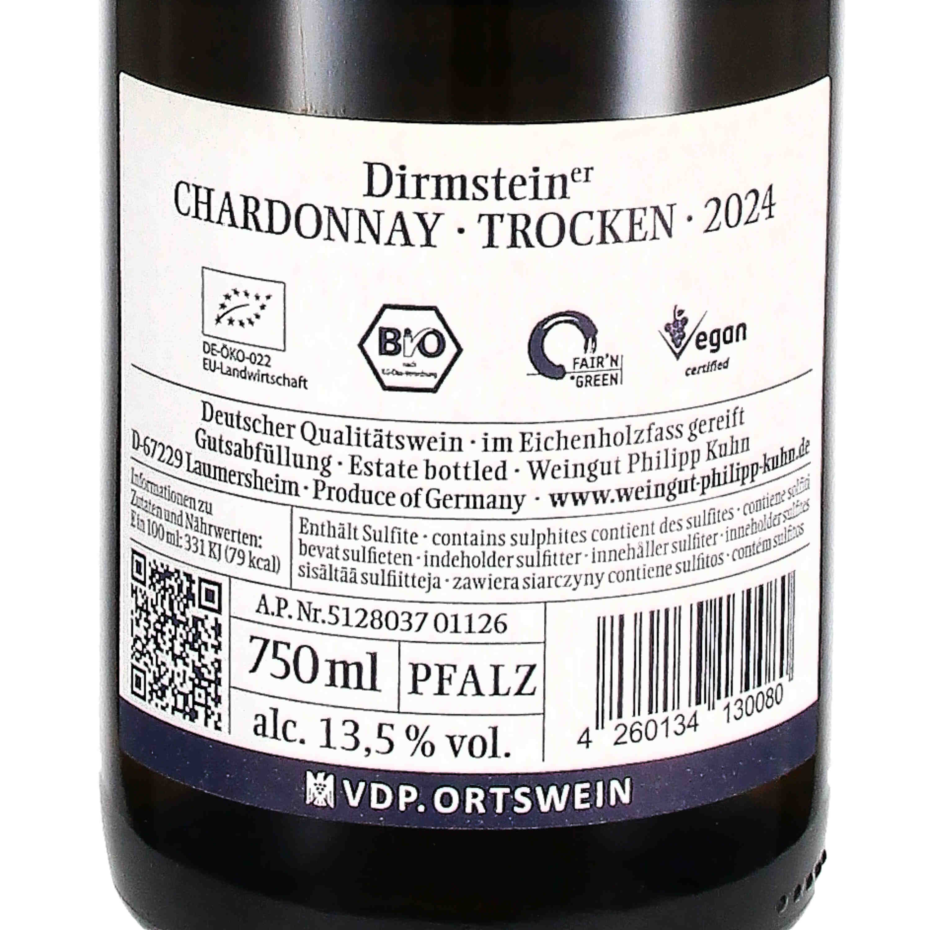 Chardonnay Dirmsteiner "vom Kalkmergel" VDP.Ortswein 2024 (bio)