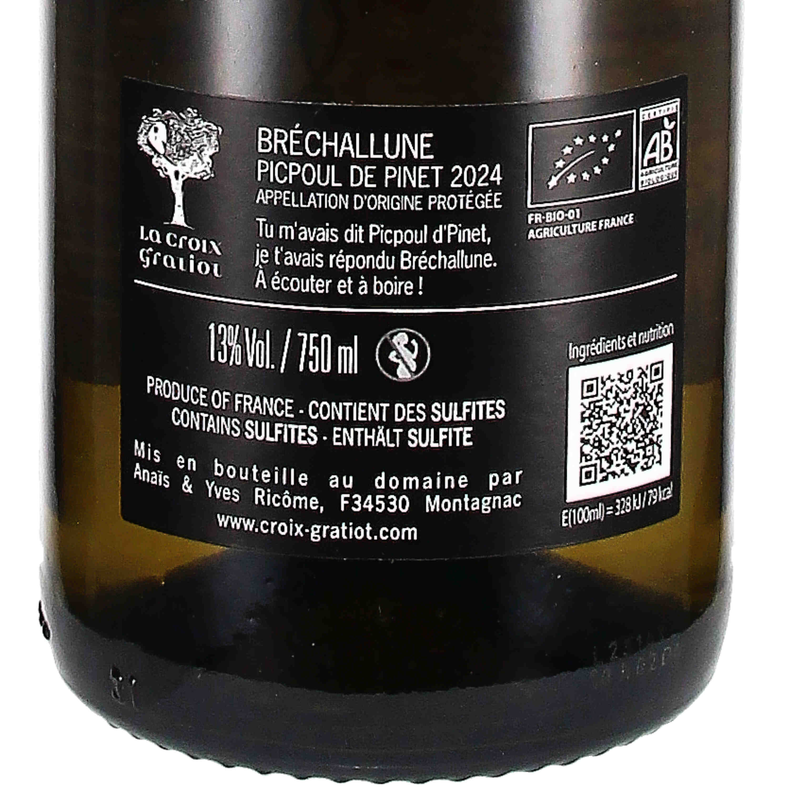 Picpoul de Pinet AOP "Bréchallune" 2024 (bio)