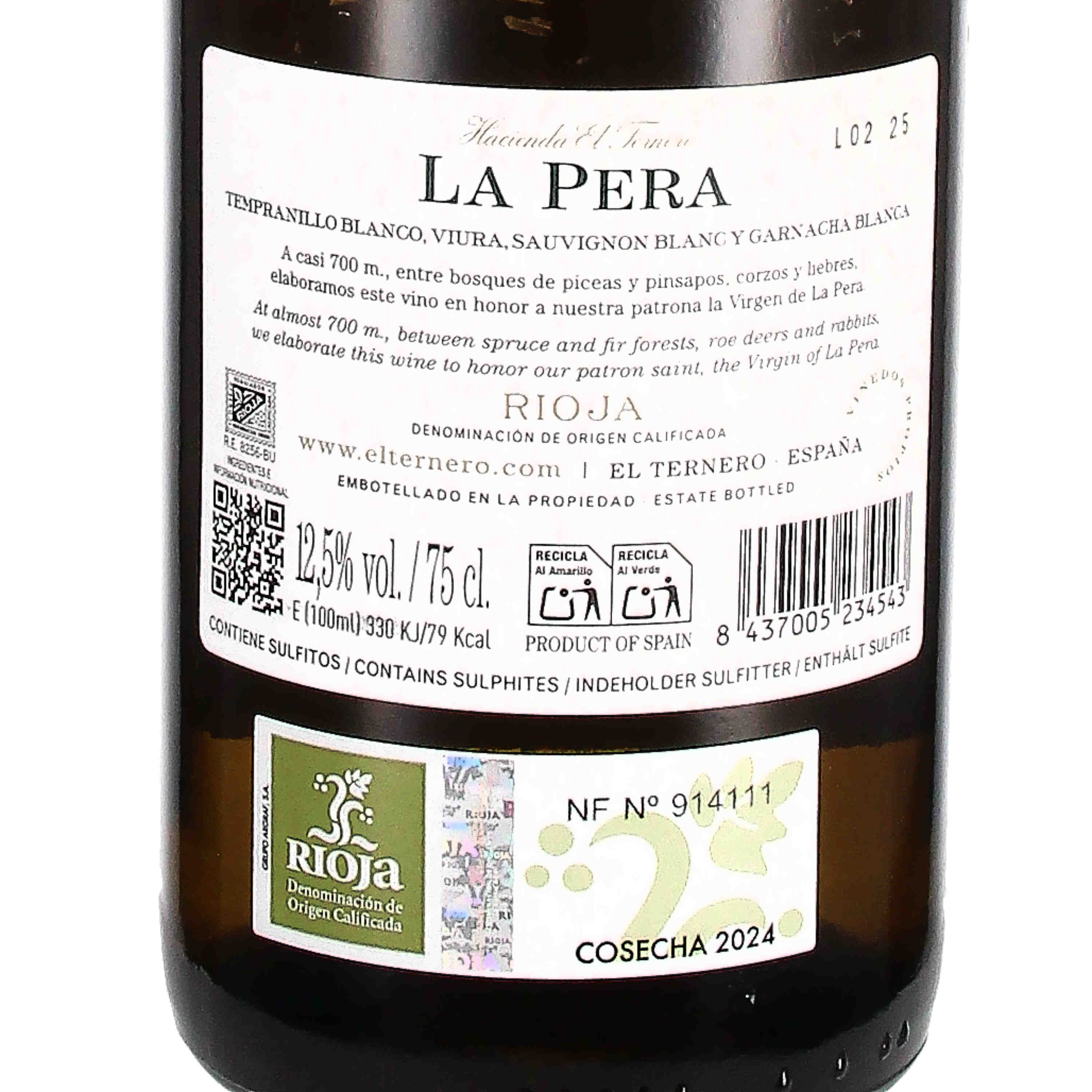 el Ternero blanco "La Pera" Rioja D.O.Ca 2024