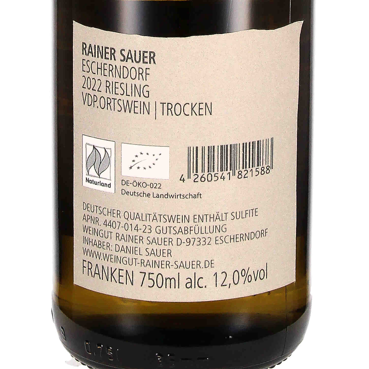 Sauer Riesling Escherndorfer 2022 Qw  (bio)