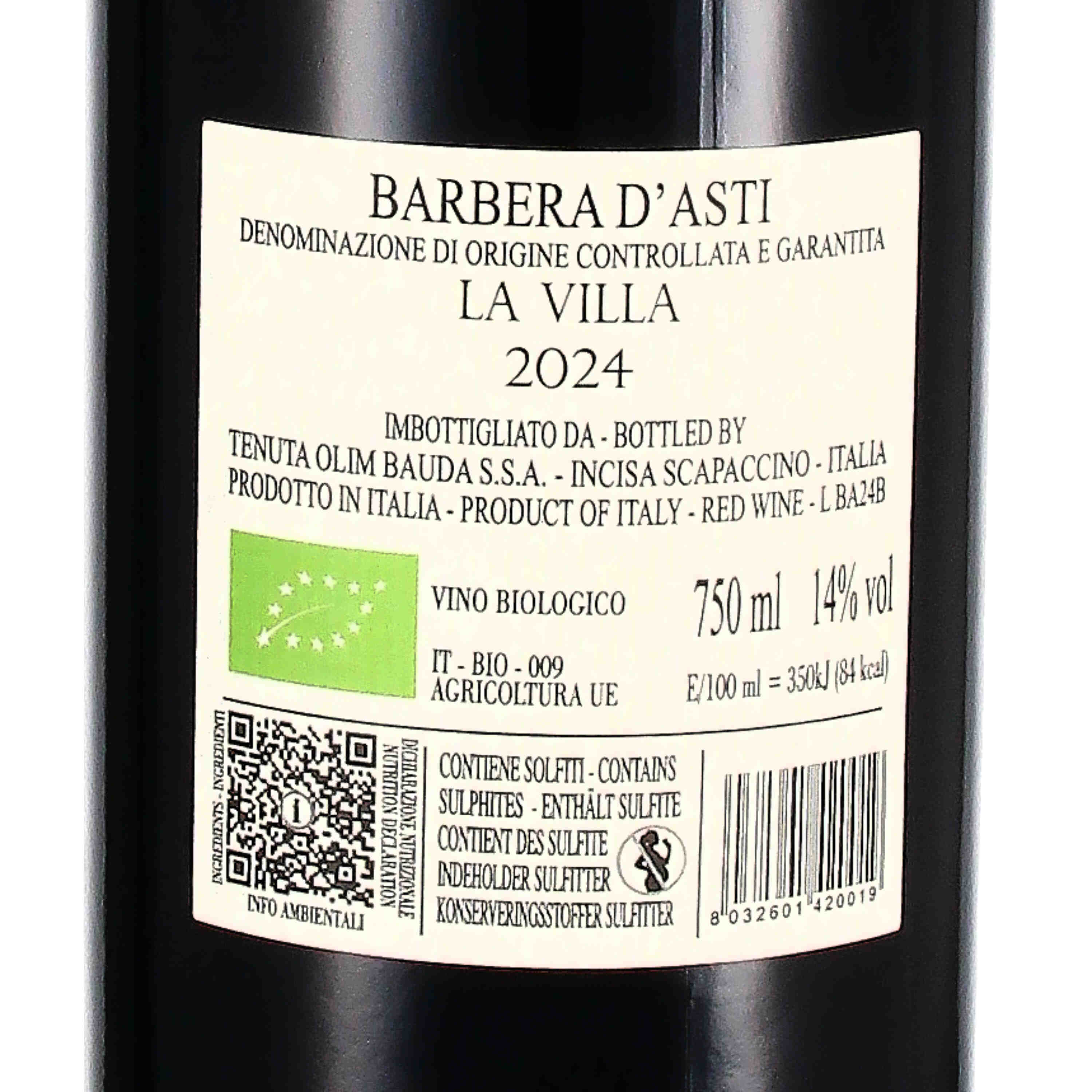 Barbera d'Asti La Villa DOCG 2024 (bio)