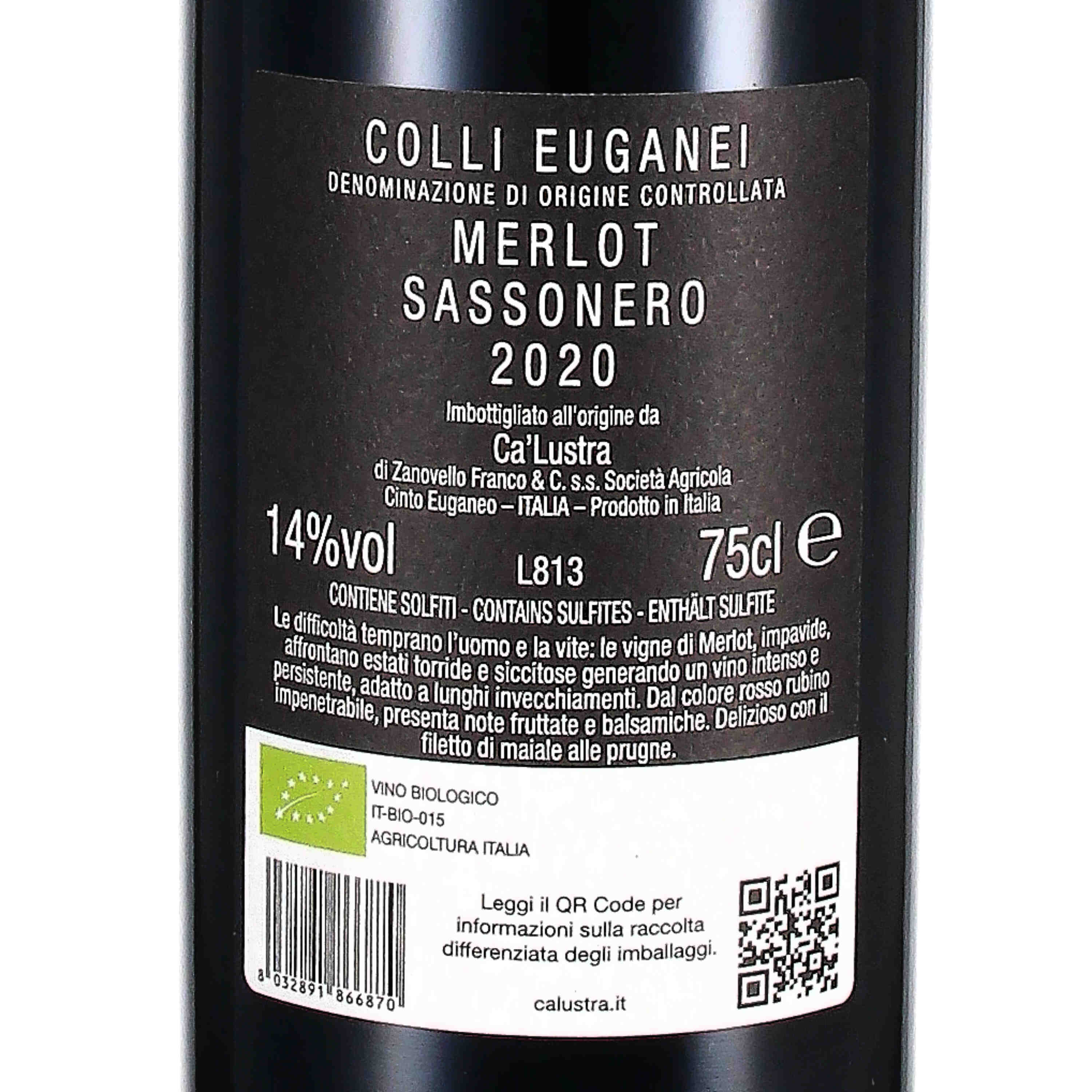 Merlot Sassonero DOC Colli Euganei 2020  (bio)