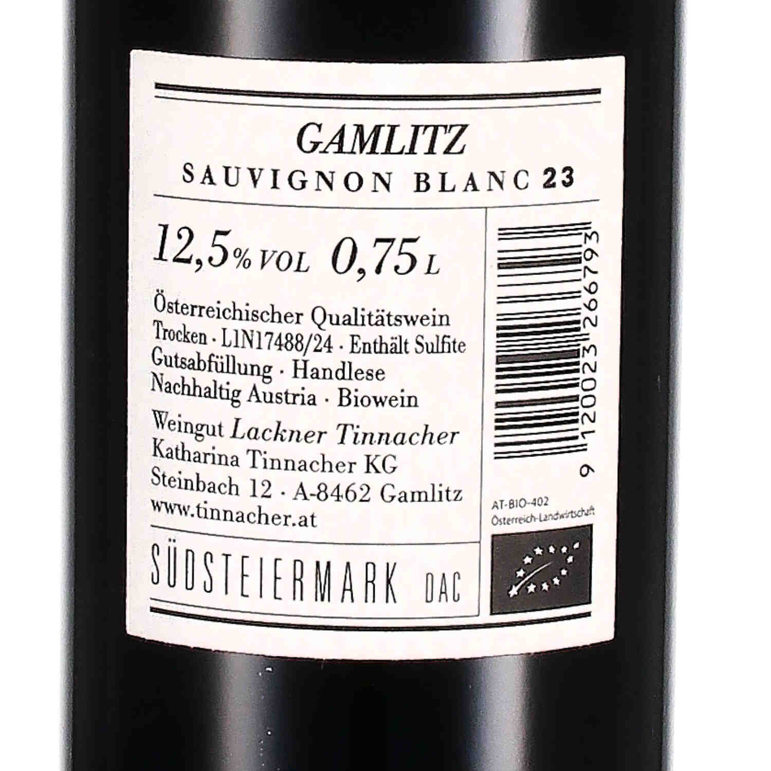 Sauvignon Blanc Gamlitz Südsteiermark DAC 2023, Qw (bio)