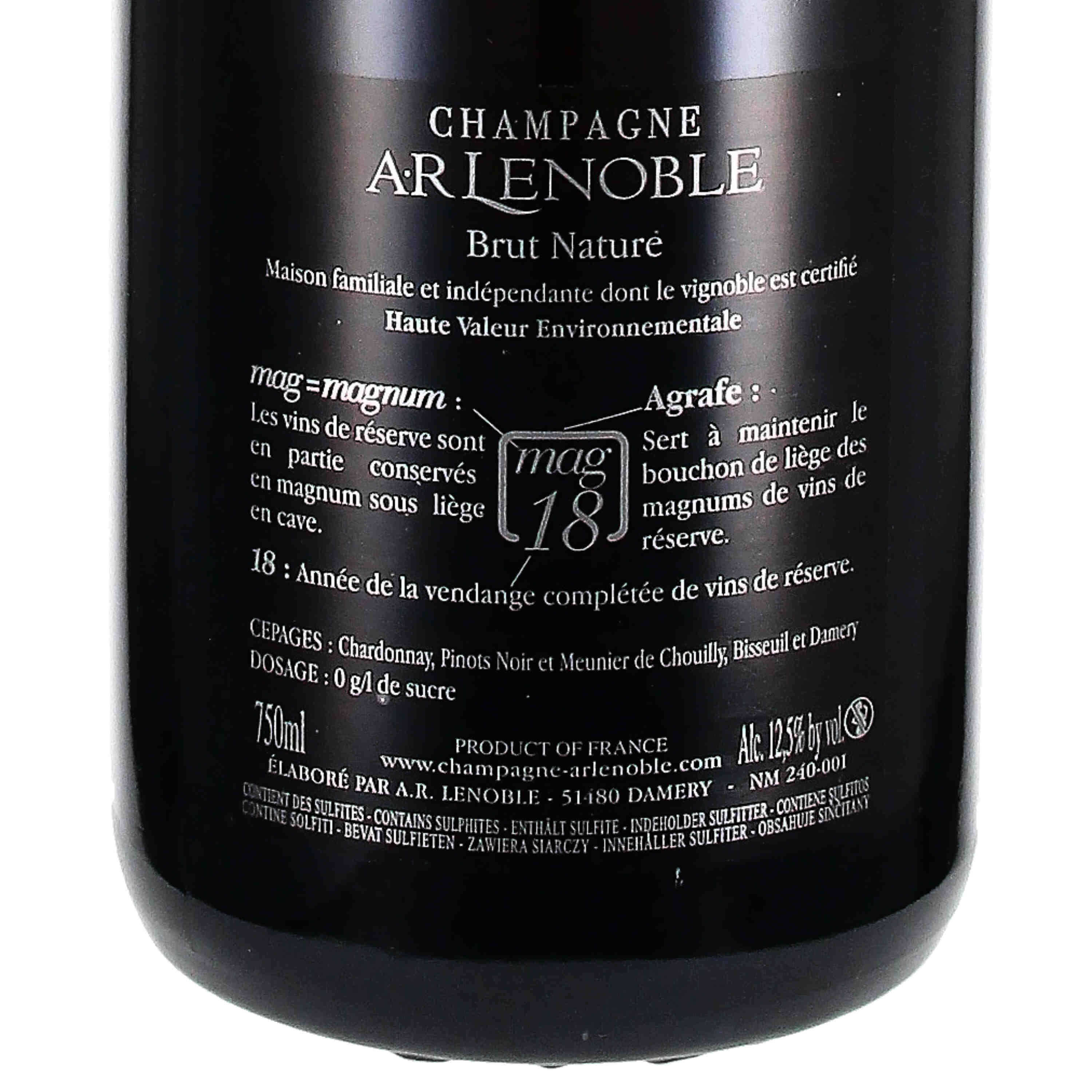 CHAMPAGNE AR LENOBLE BRUT NATURE  - Dosage Zéro