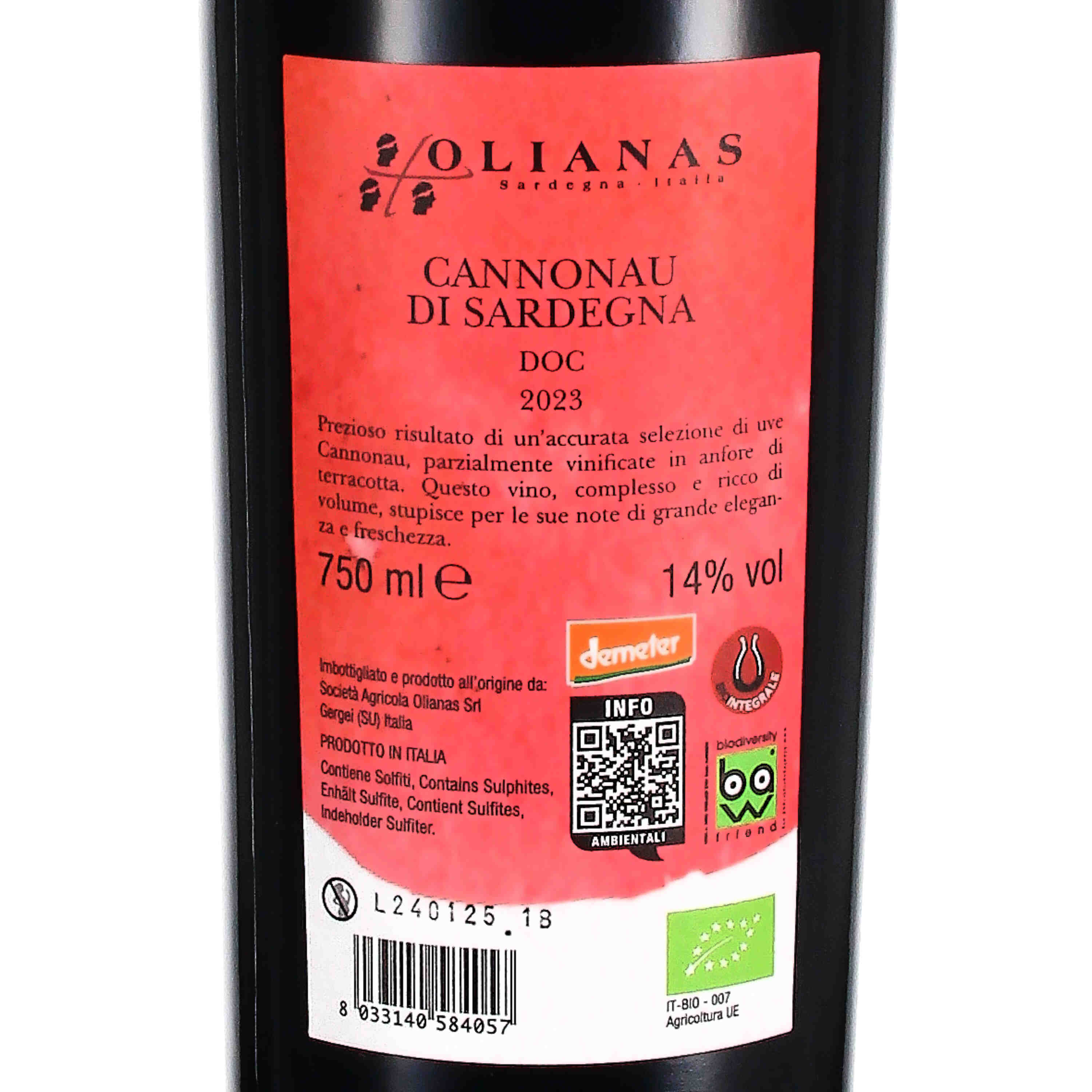 Cannonau di Sardegna DOC 2023 (bio)