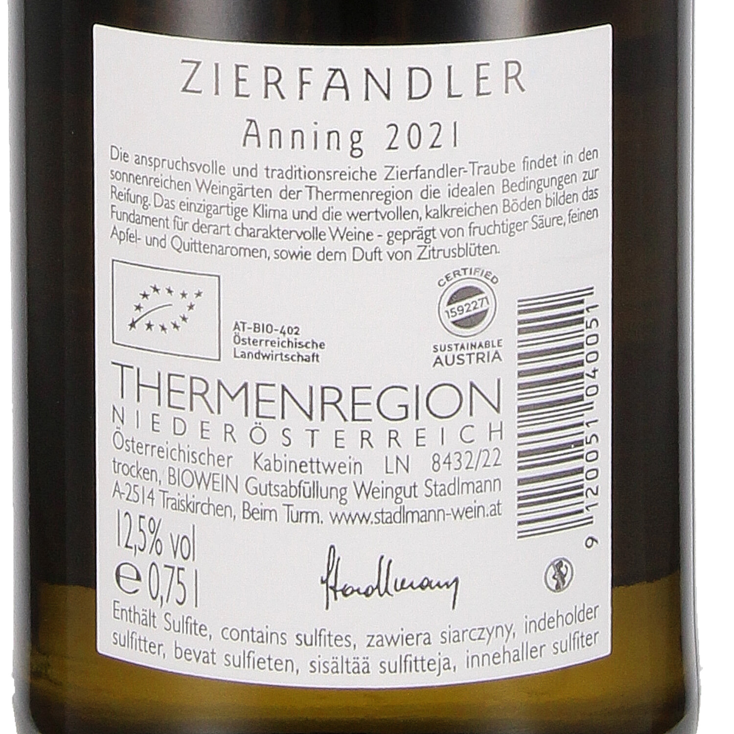 Zierfandler Anning 2021, Qw (bio)