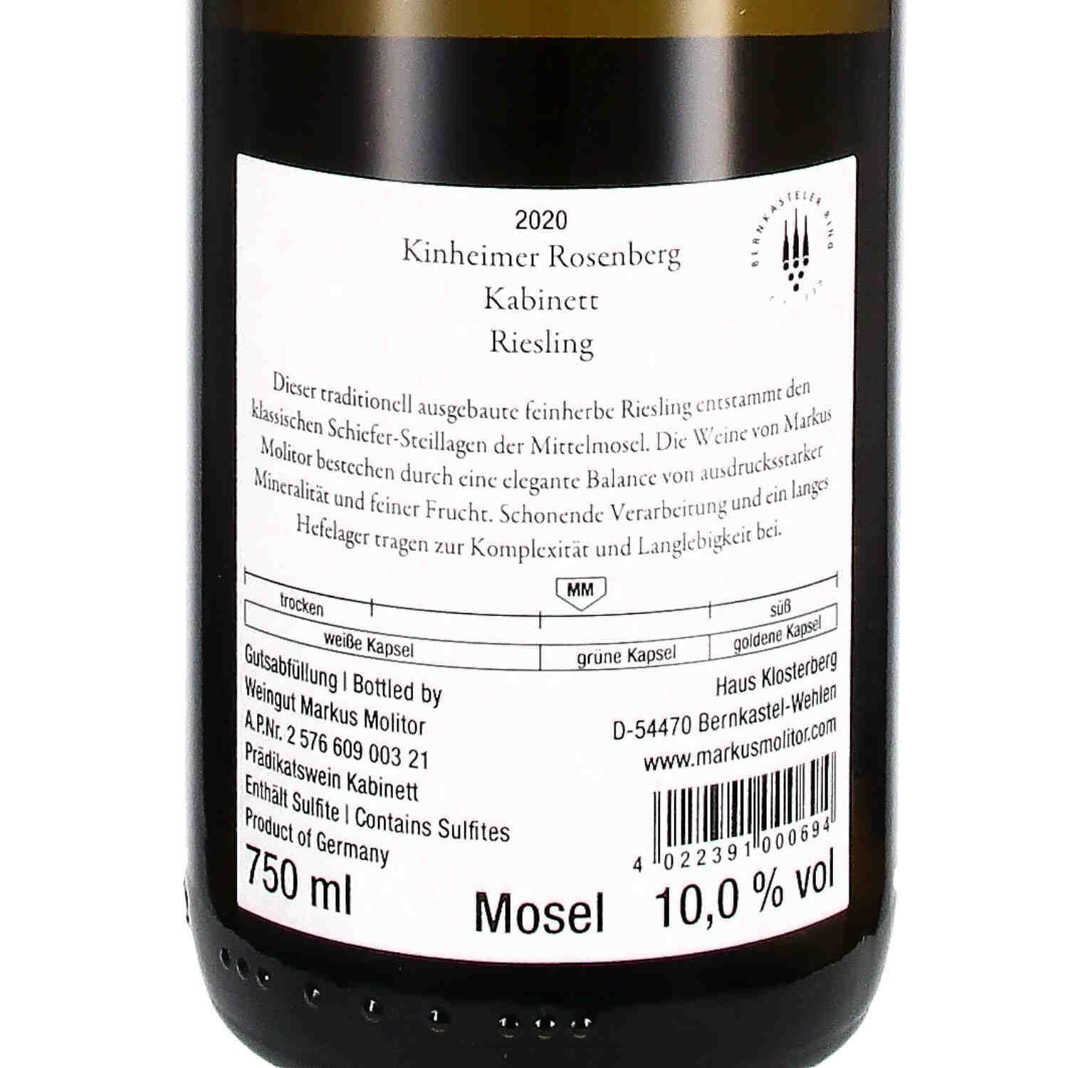 Riesling Kabinett feinherb Kinheimer Rosenberg QW 2020