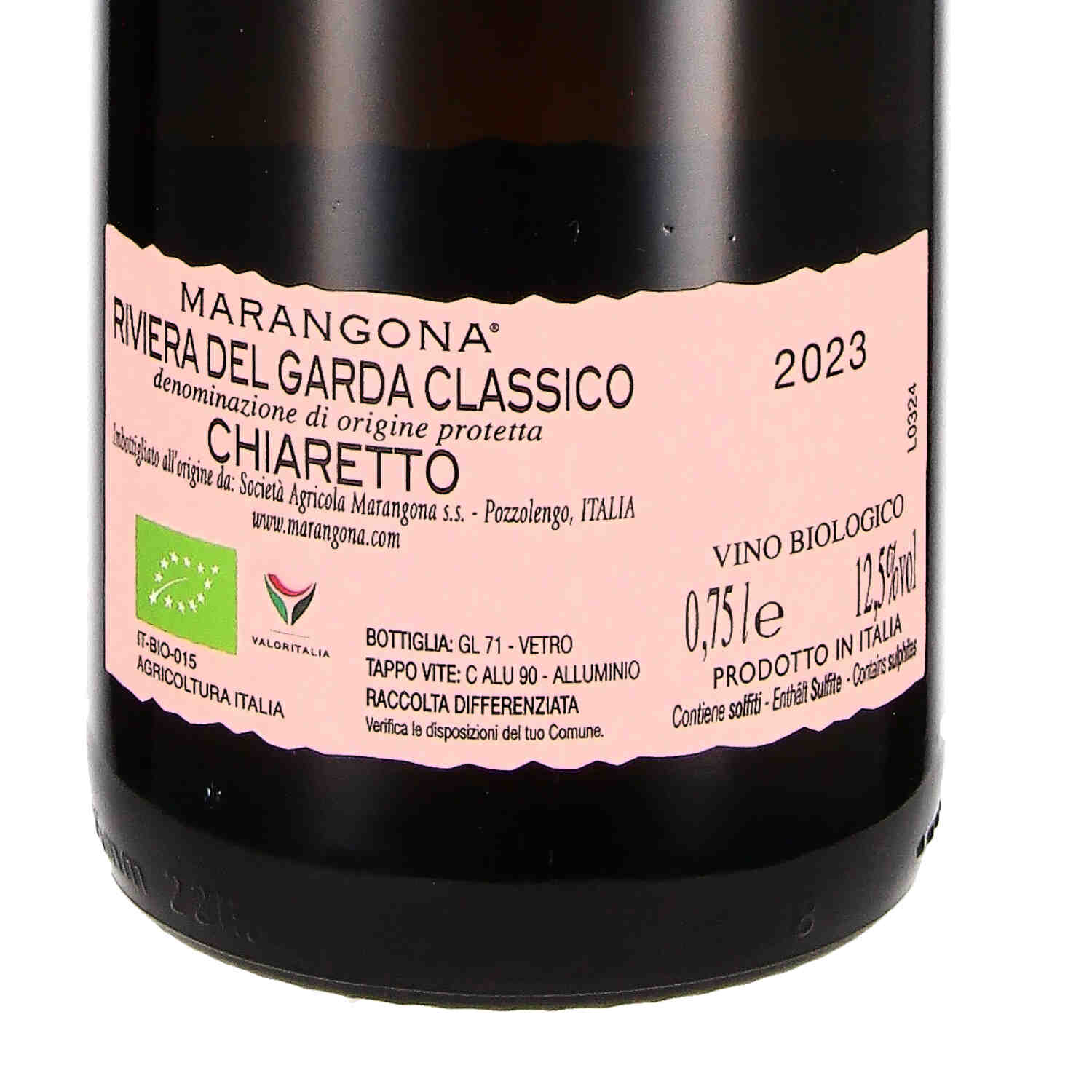 Chiaretto Riviera del Garda Classico DOC 2023 (bio)