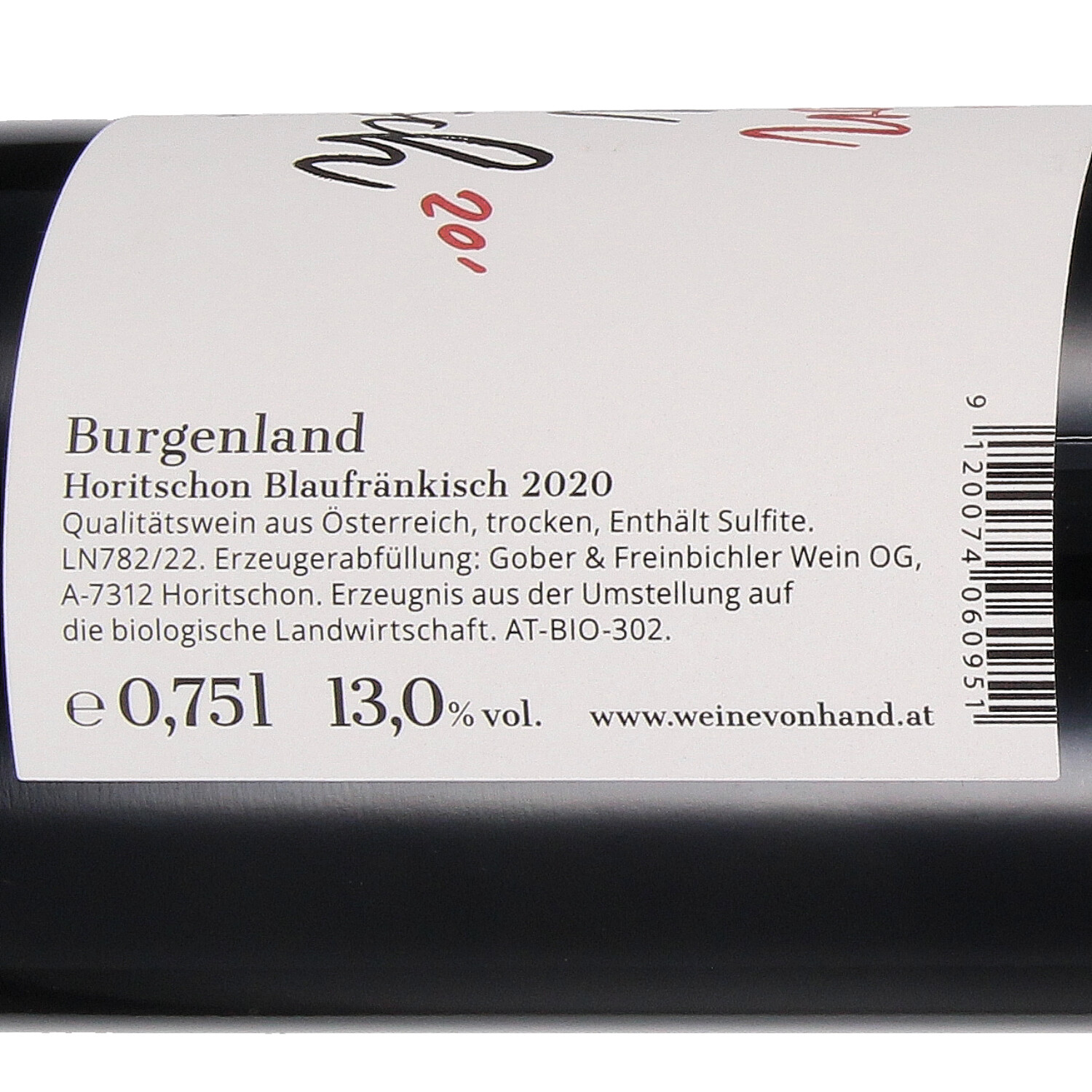 Blaufränkisch Horitschon 2020, Qw aus Österreich